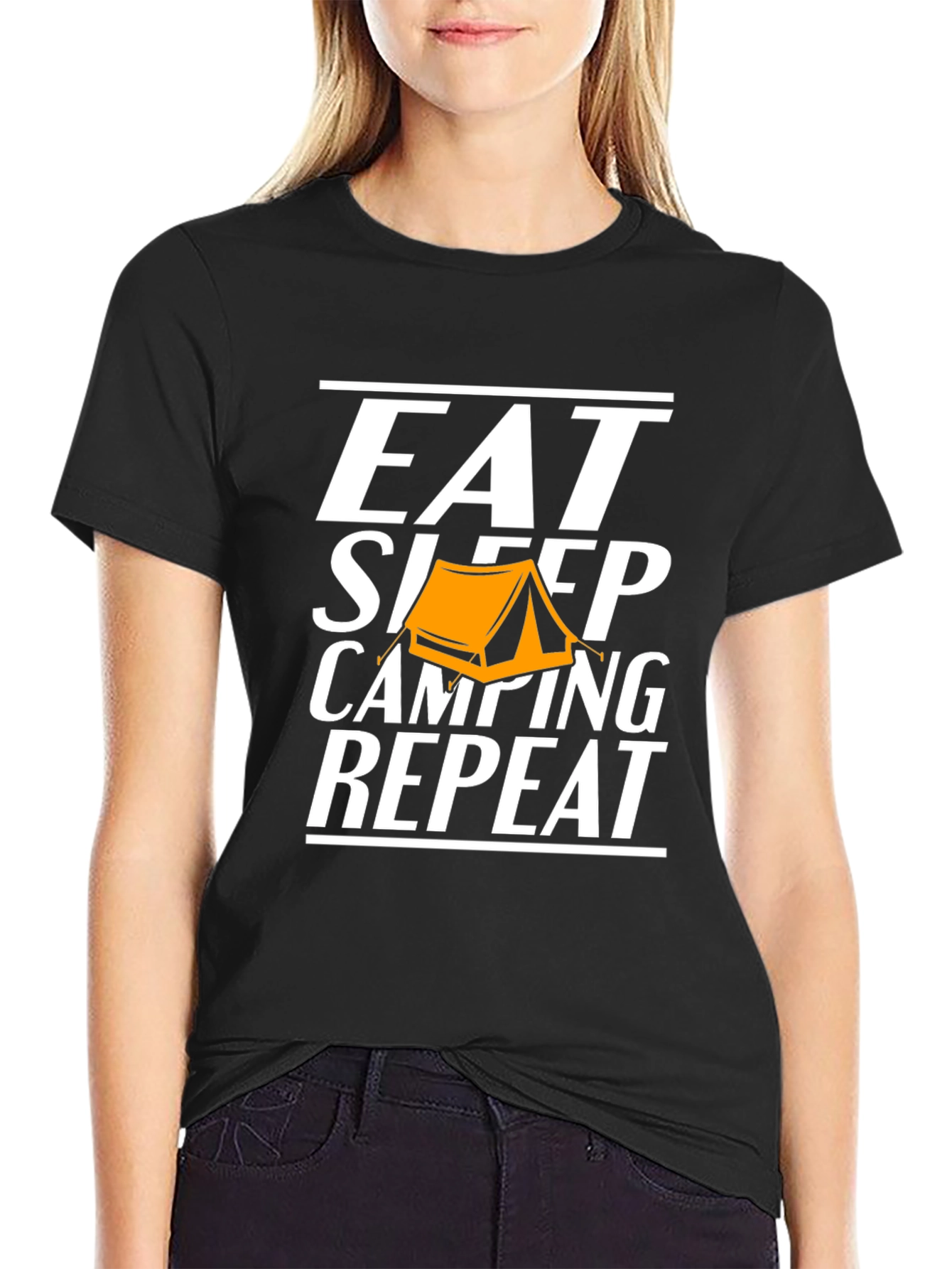 Eat Sleep Camping Repeat Graphic Tee