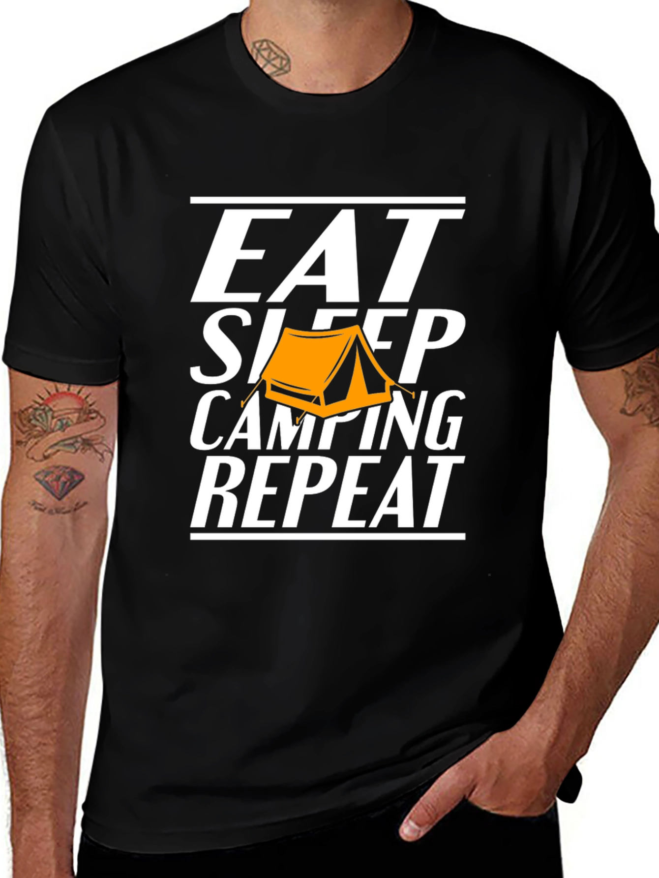 Eat Sleep Camping Repeat Graphic Tee