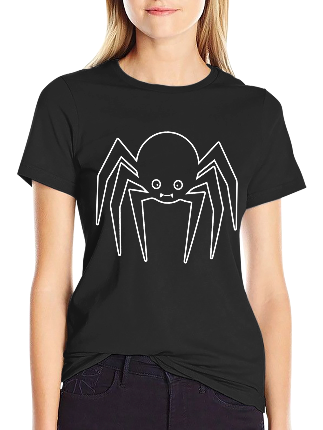 Cute Spider Graphic Tee - Mens Black T-Shirt