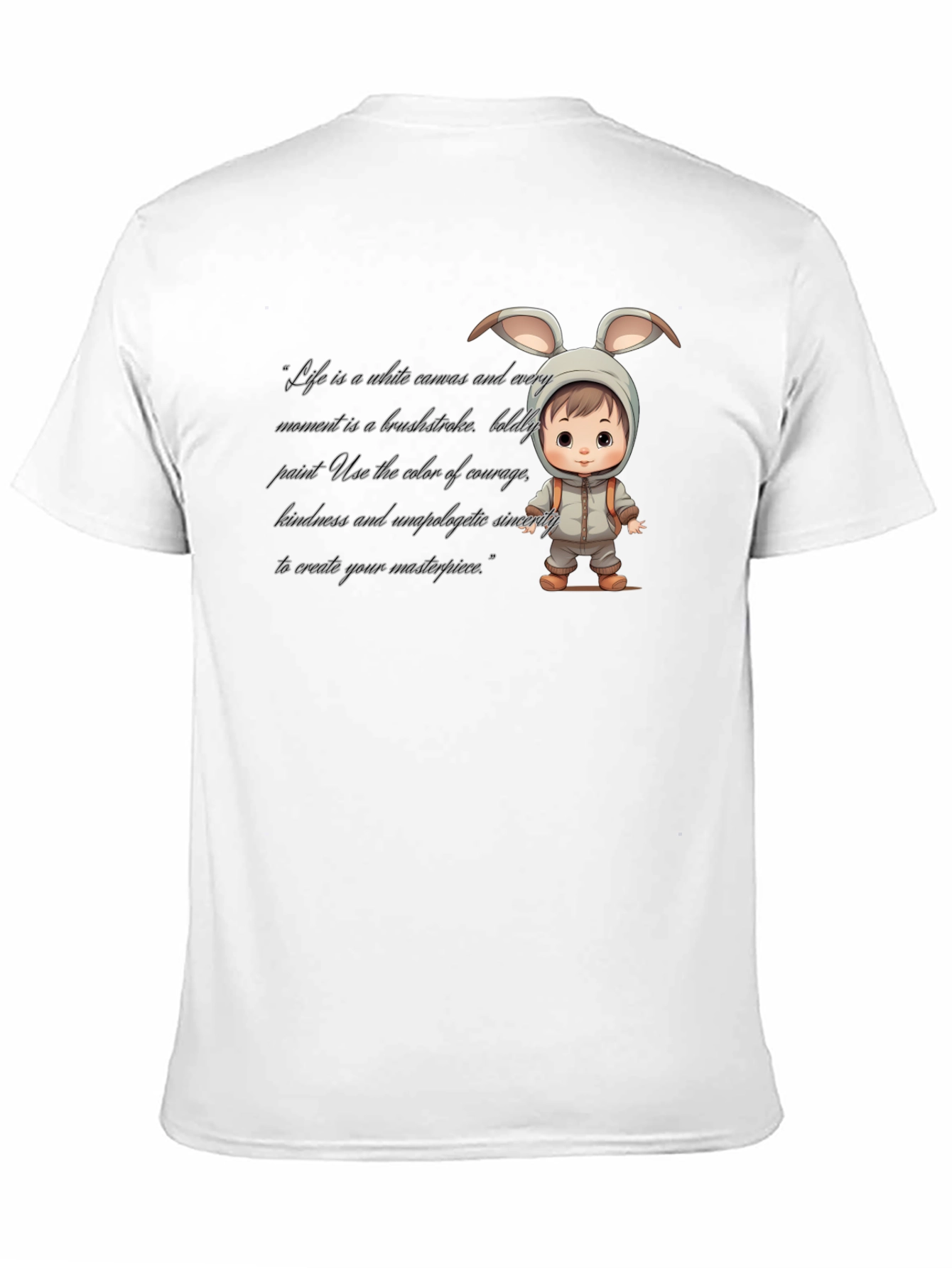 Cute Bunny Baby Art Black T-Shirt