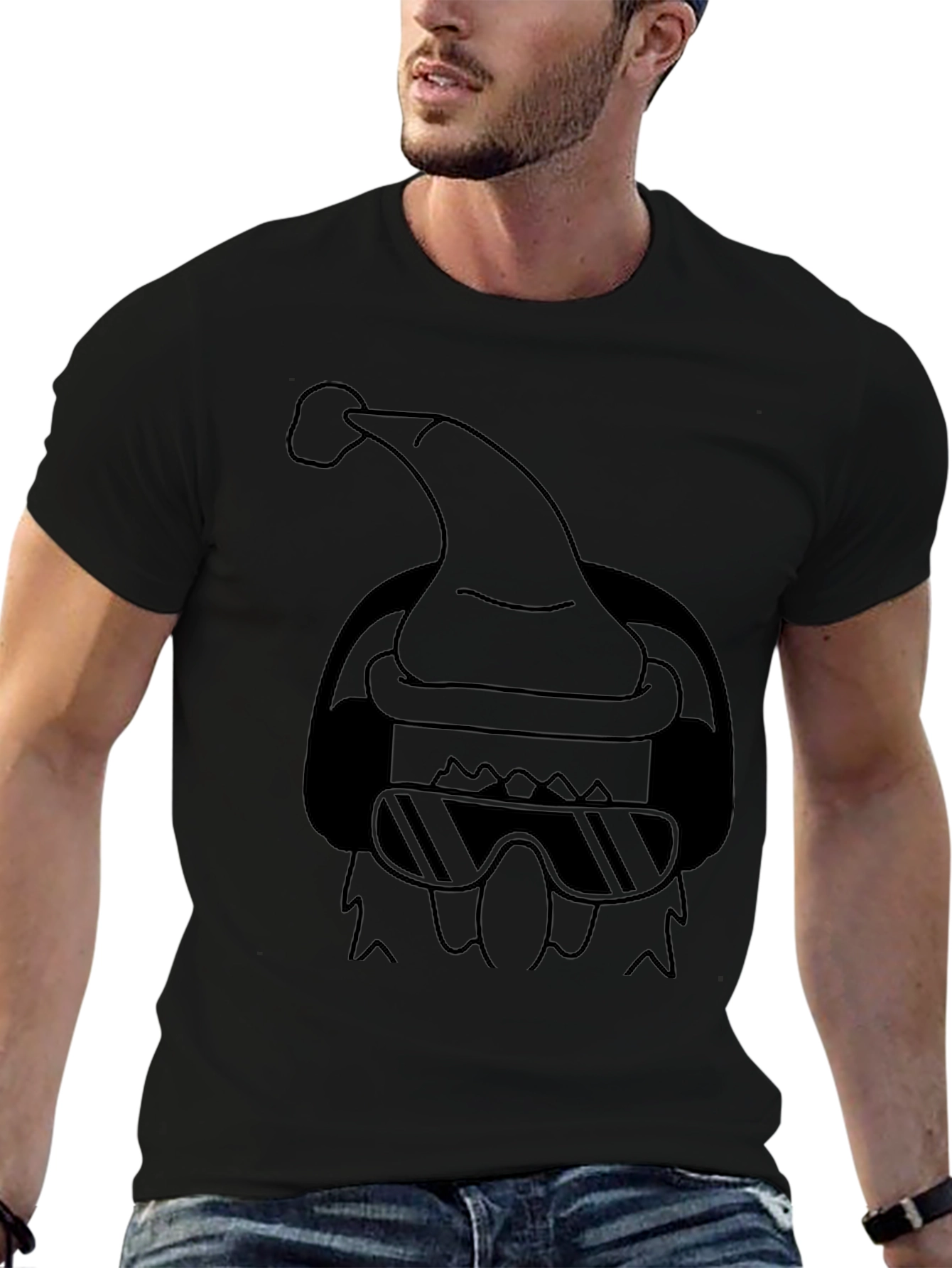 Cool Santa Graphic Tee - Black