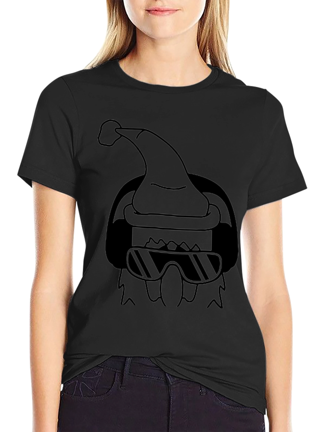 Cool Santa Graphic Tee - Black