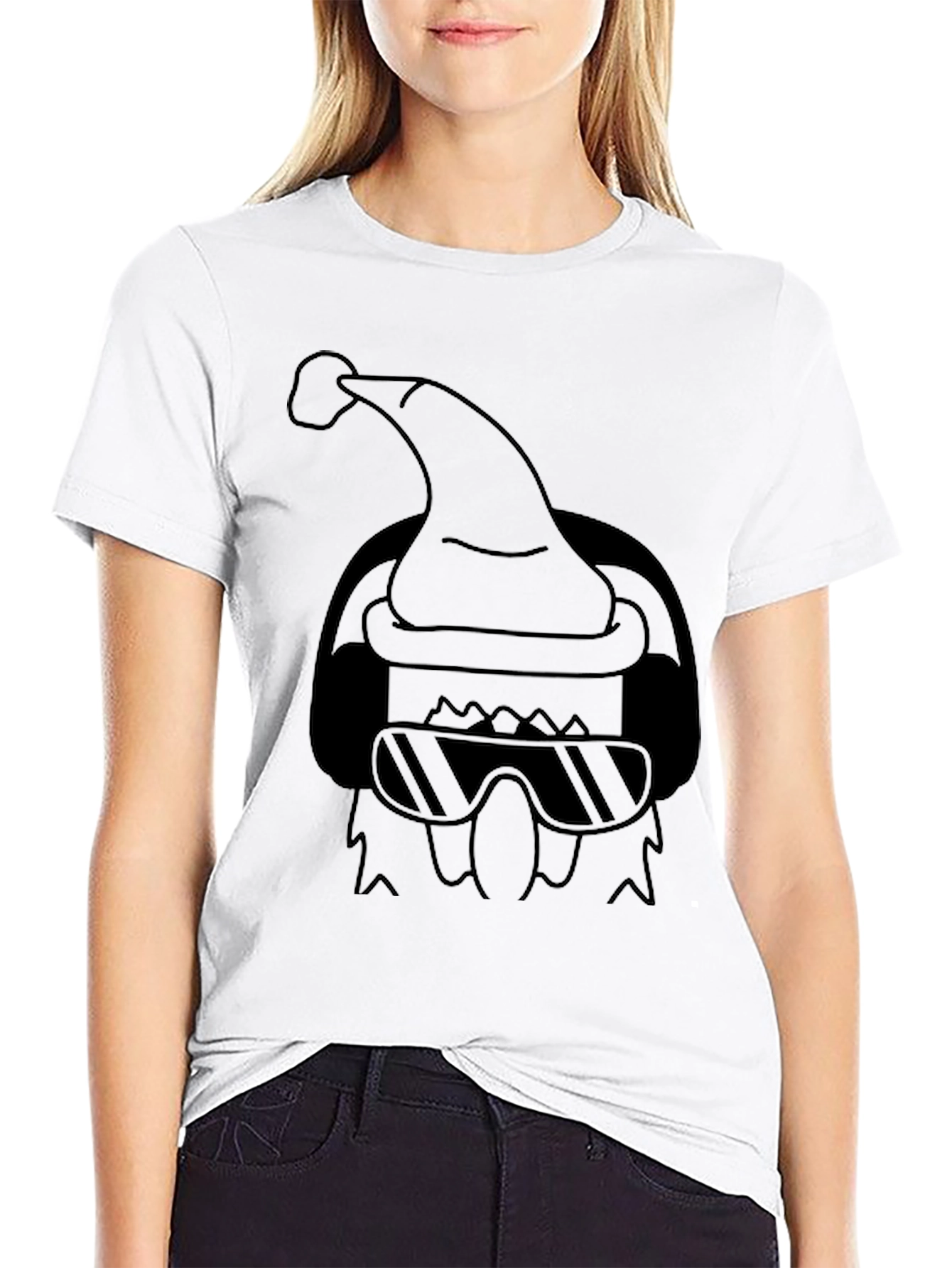 Cool Santa Graphic Tee - Black