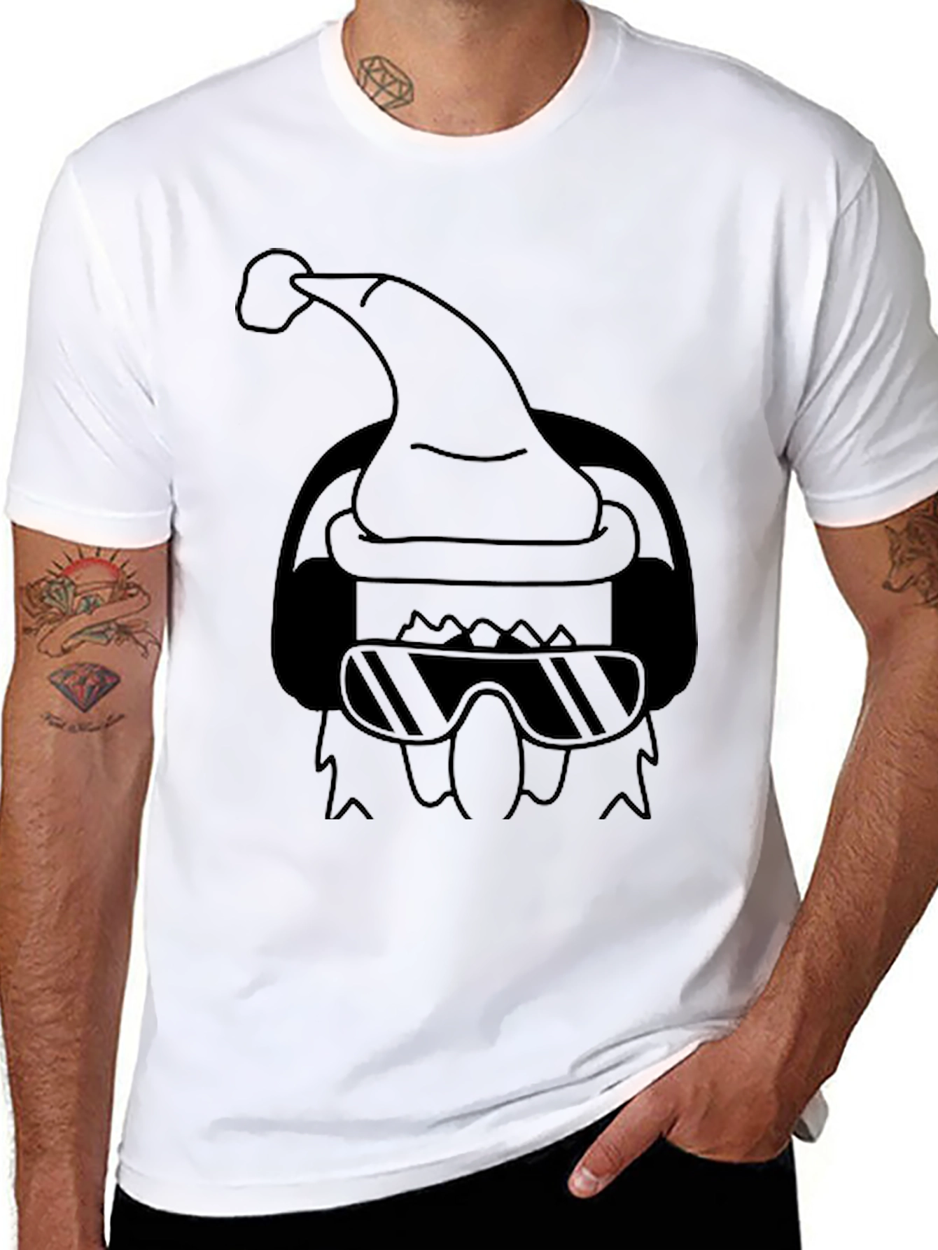 Cool Santa Graphic Tee - Black