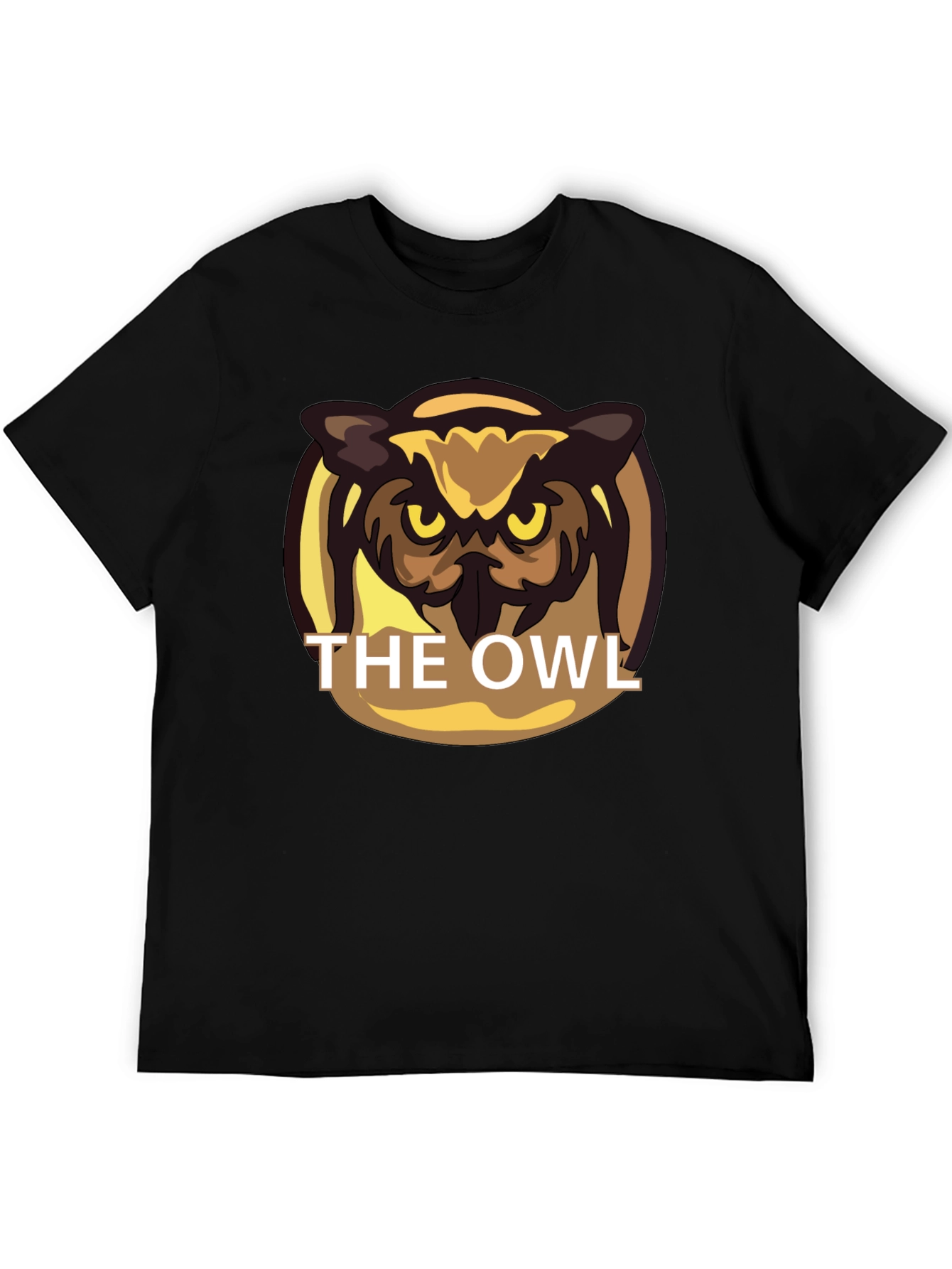 The Owl Graphic Print Black T-Shirt
