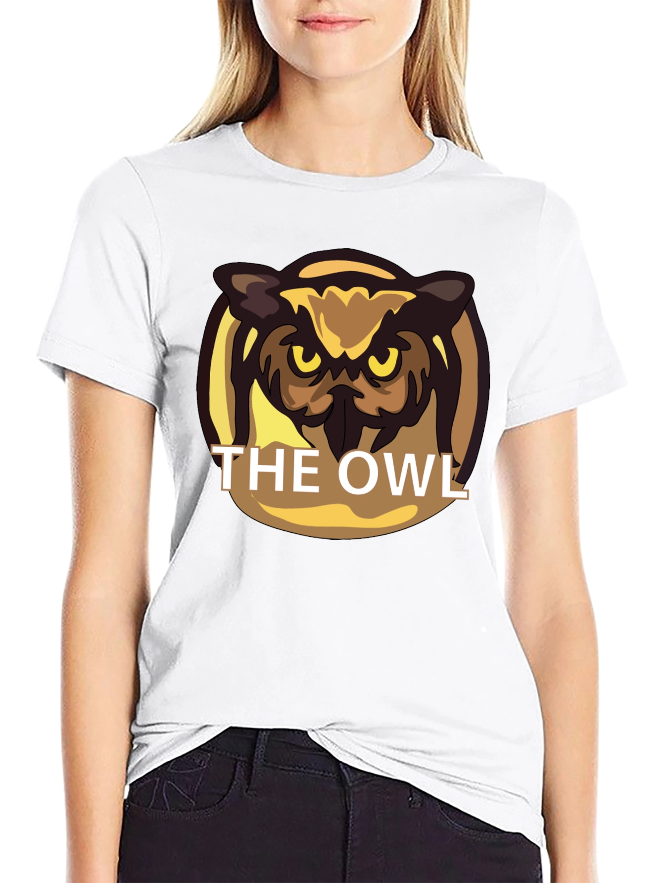 The Owl Graphic Print Black T-Shirt