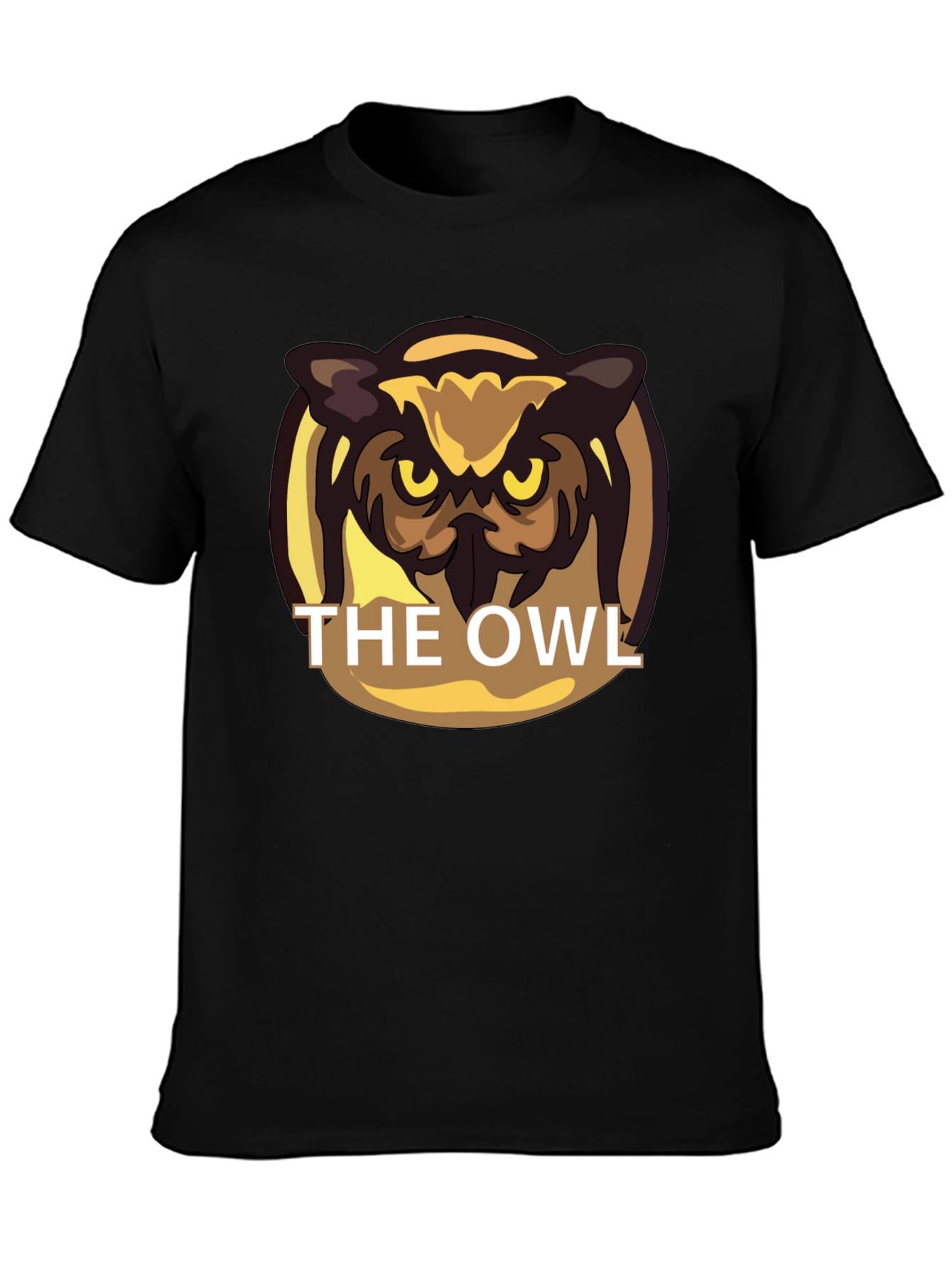 The Owl Graphic Print Black T-Shirt