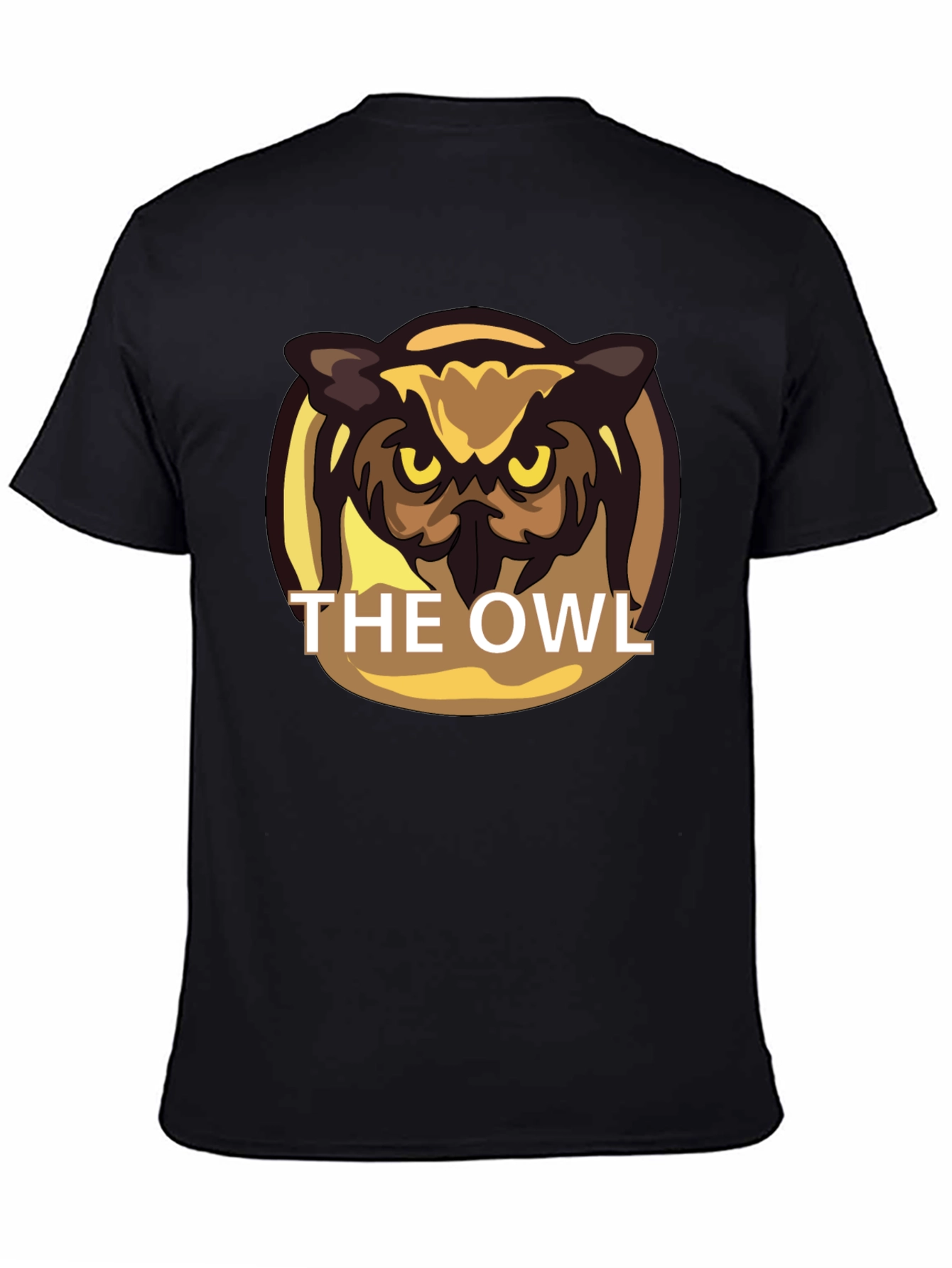 The Owl Graphic Print Black T-Shirt