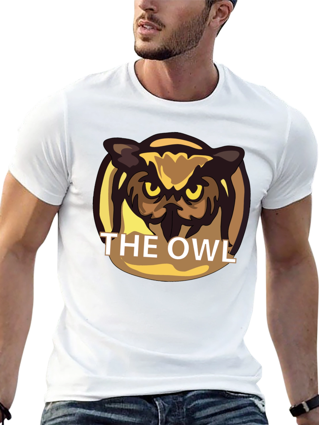 The Owl Graphic Print Black T-Shirt