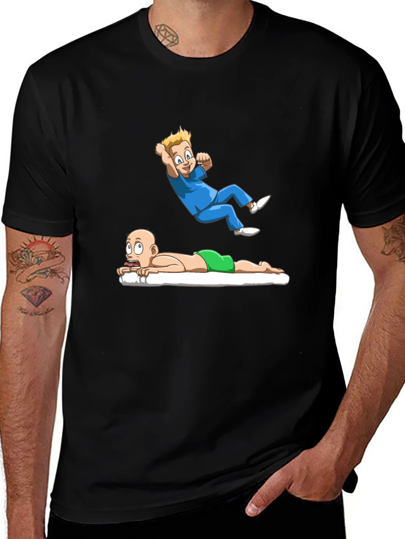 Cartoon Graphic Tee - Massage Therapy Humor