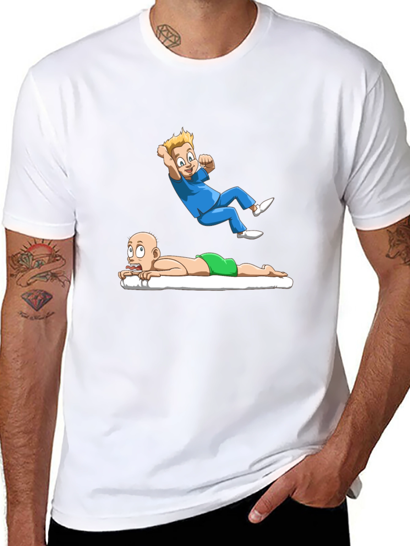 Cartoon Graphic Tee - Massage Therapy Humor