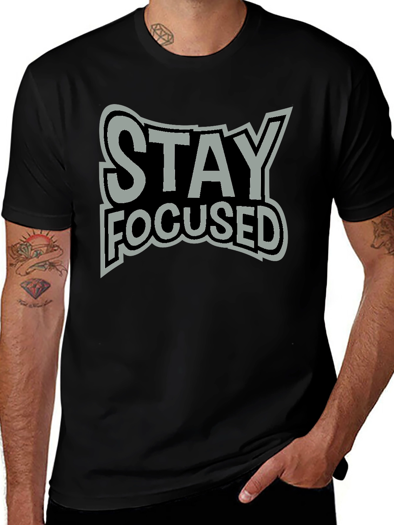 Stay Focused Graphic Tee - Premium Cotton Blend