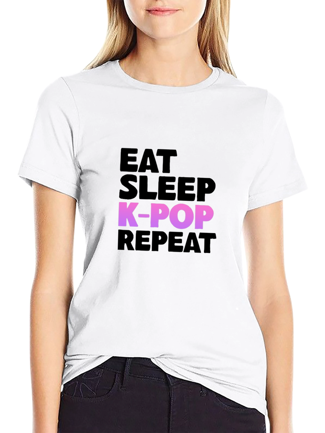 Eat Sleep K-Pop Repeat Graphic Tee