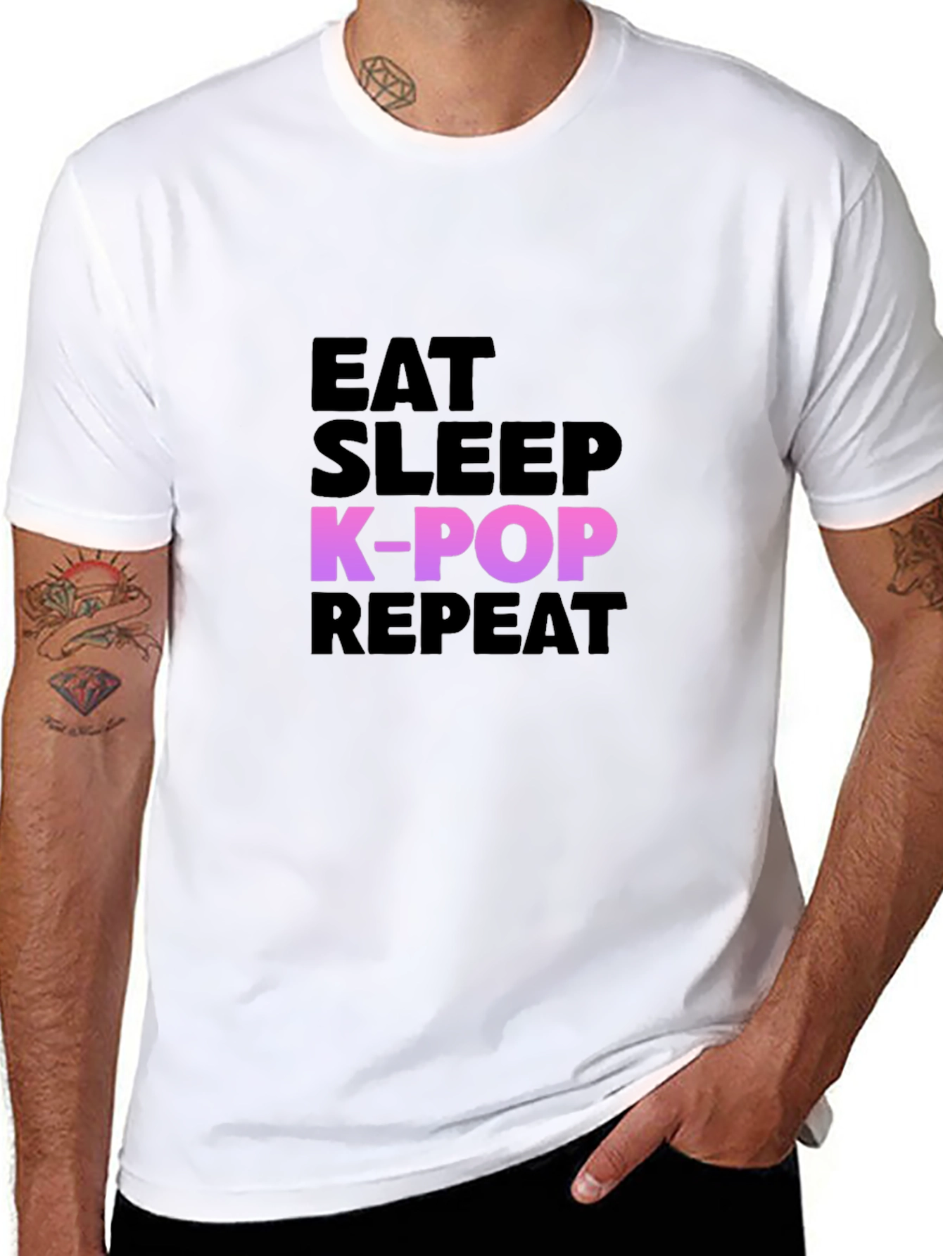 Eat Sleep K-Pop Repeat Graphic Tee