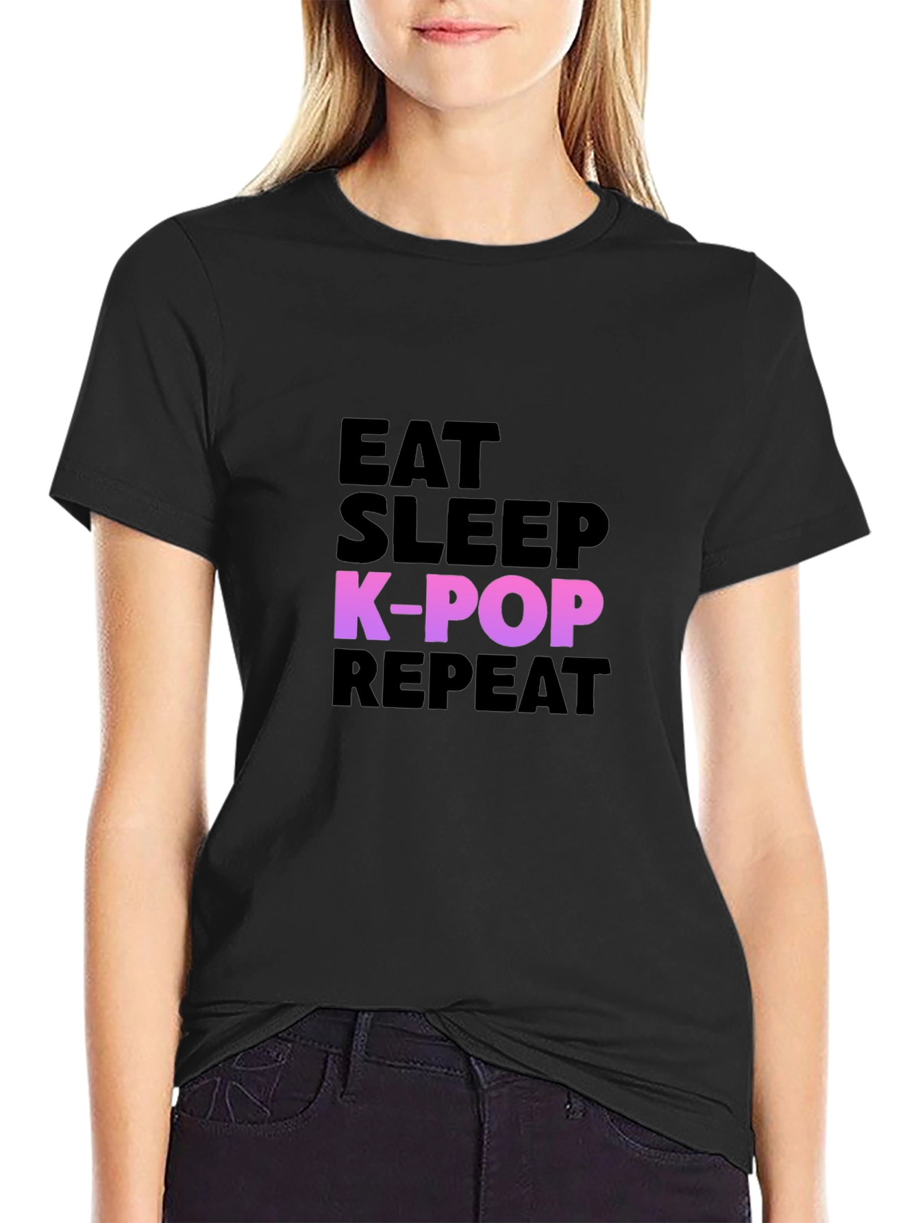 Eat Sleep K-Pop Repeat Graphic Tee