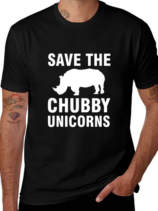 Save the Chubby Unicorns Rhino Graphic T-Shirt