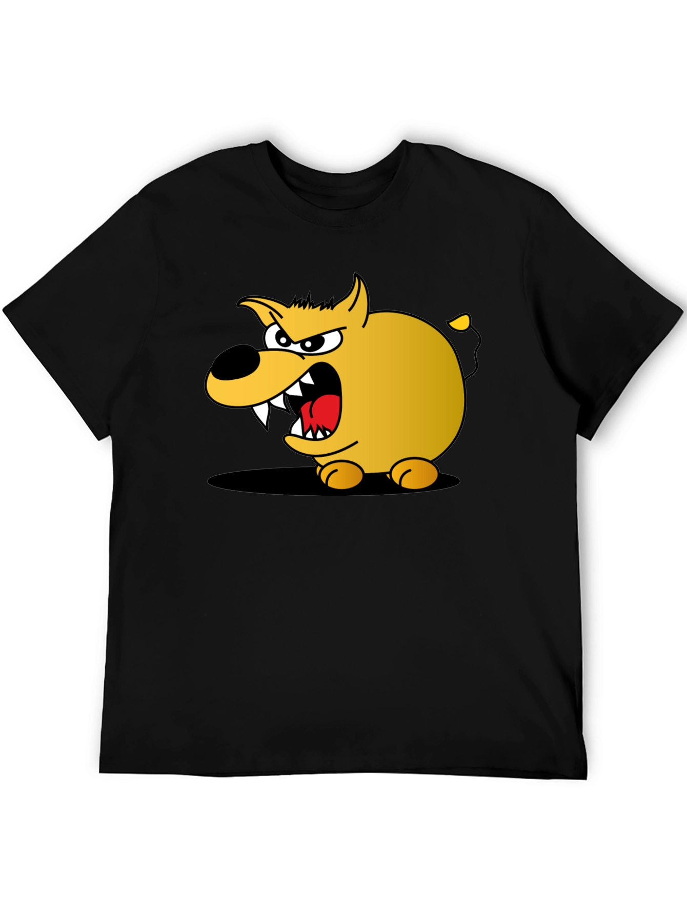 Cartoon Dog Graphic T-Shirt - Black Cotton Tee