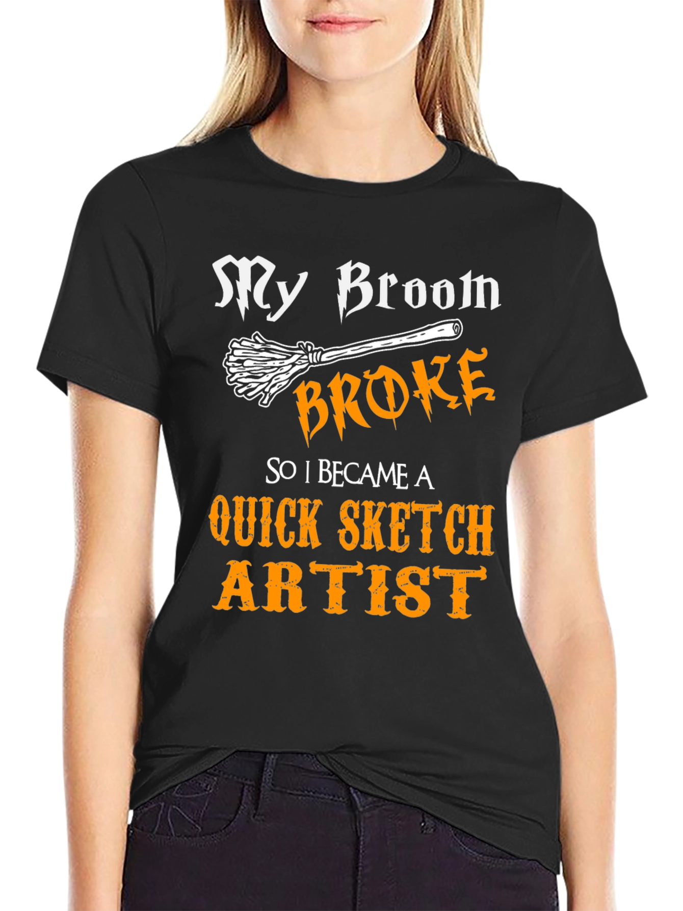 Funny Broom Broke Artist Graphic Tee