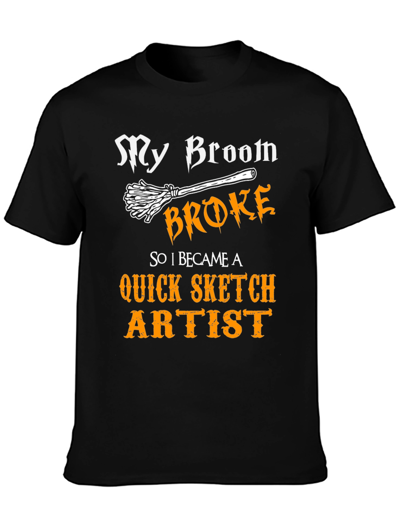 Funny Broom Broke Artist Graphic Tee