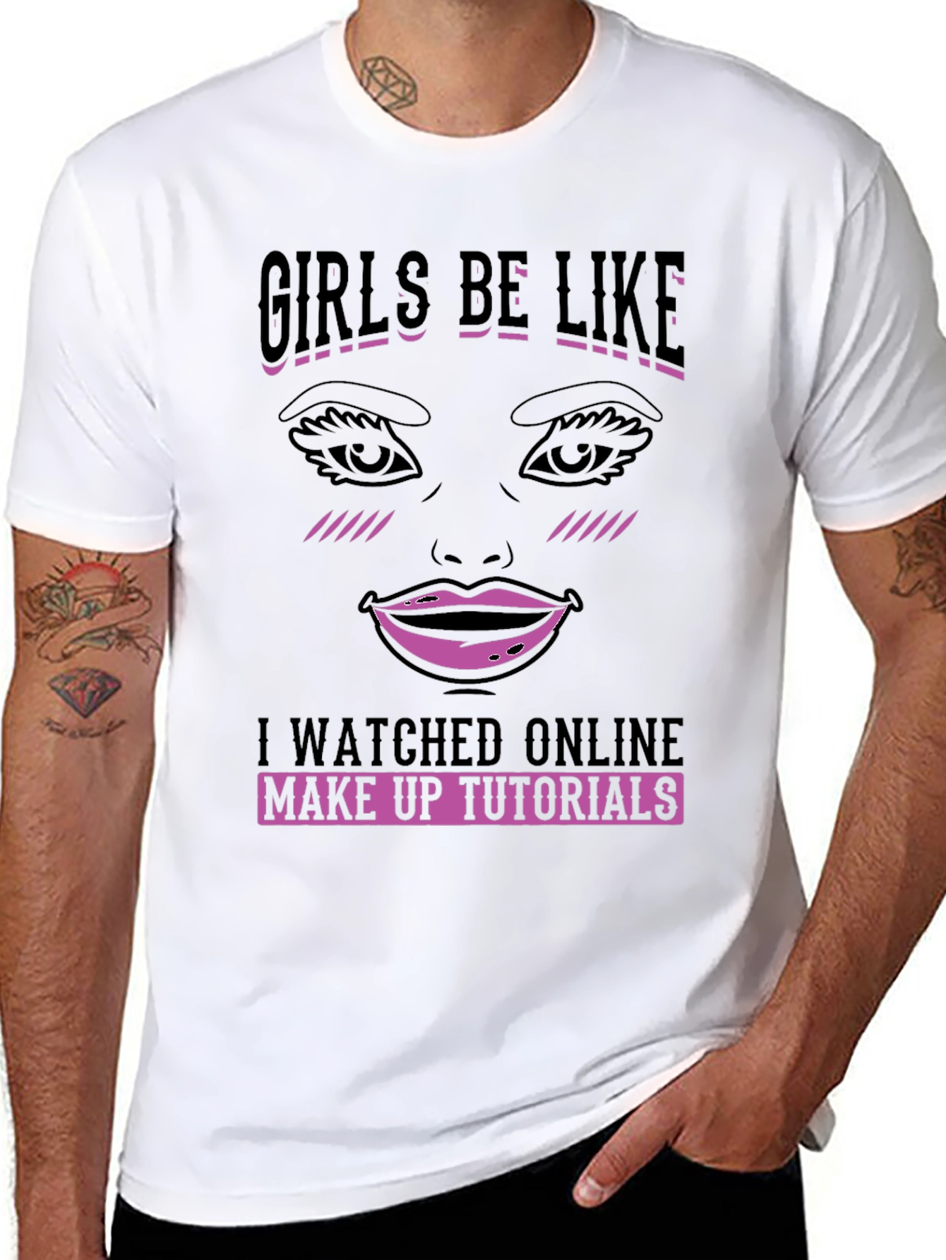 Girls Be Like Makeup Tutorial Graphic Tee