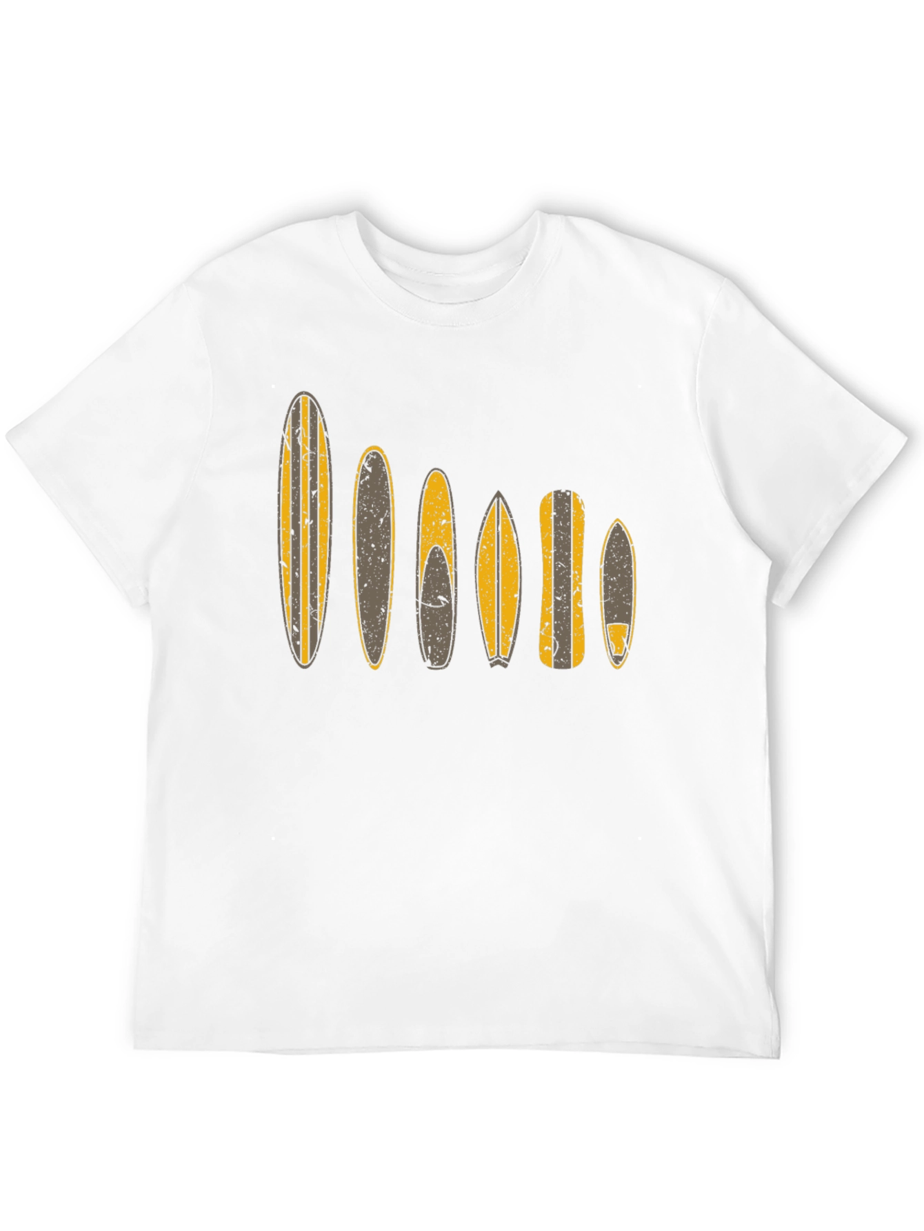 Surfboard Pattern Black T-Shirt