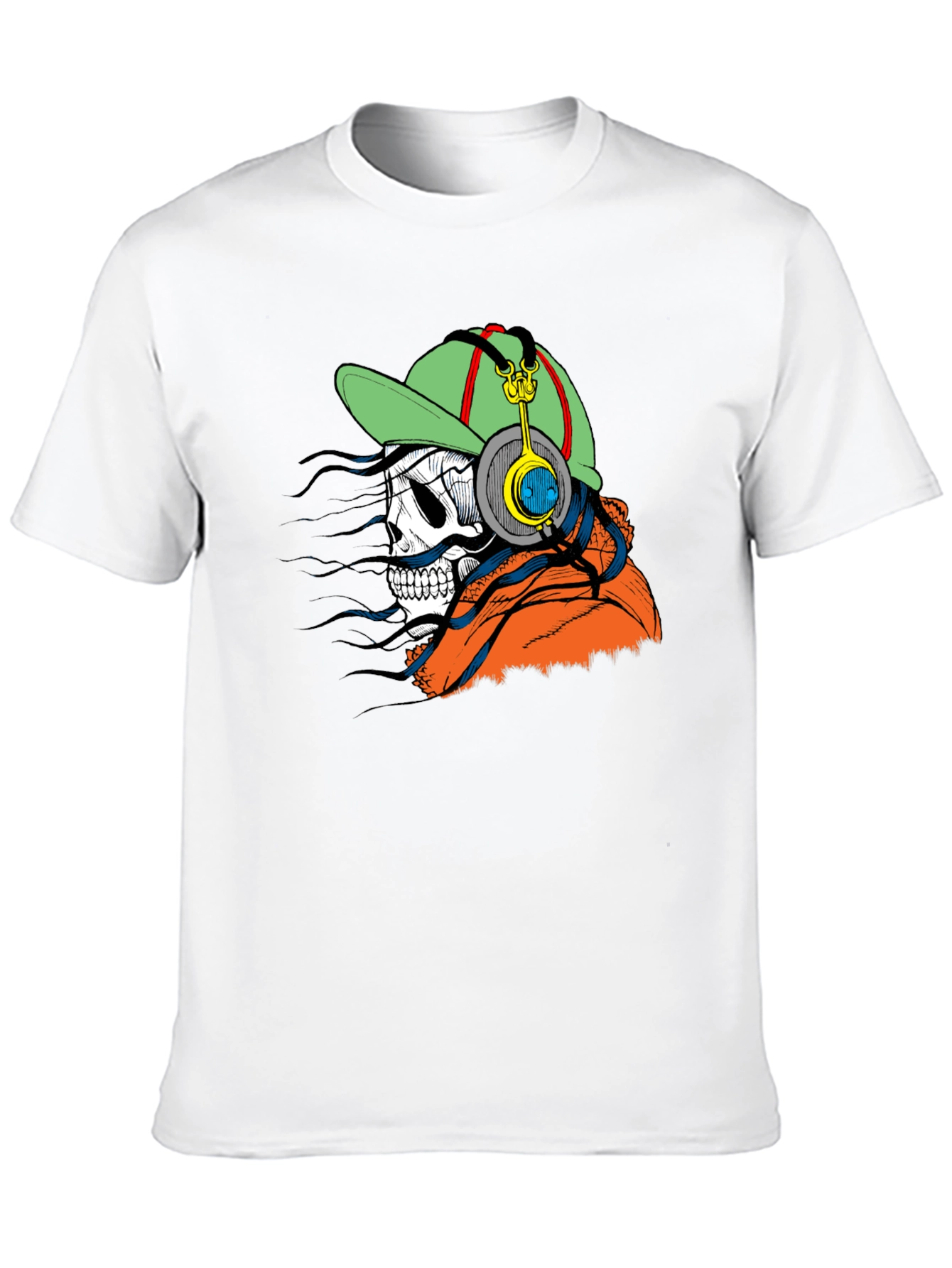Skull with Headphones Graphic Tee - Cool & Edgy