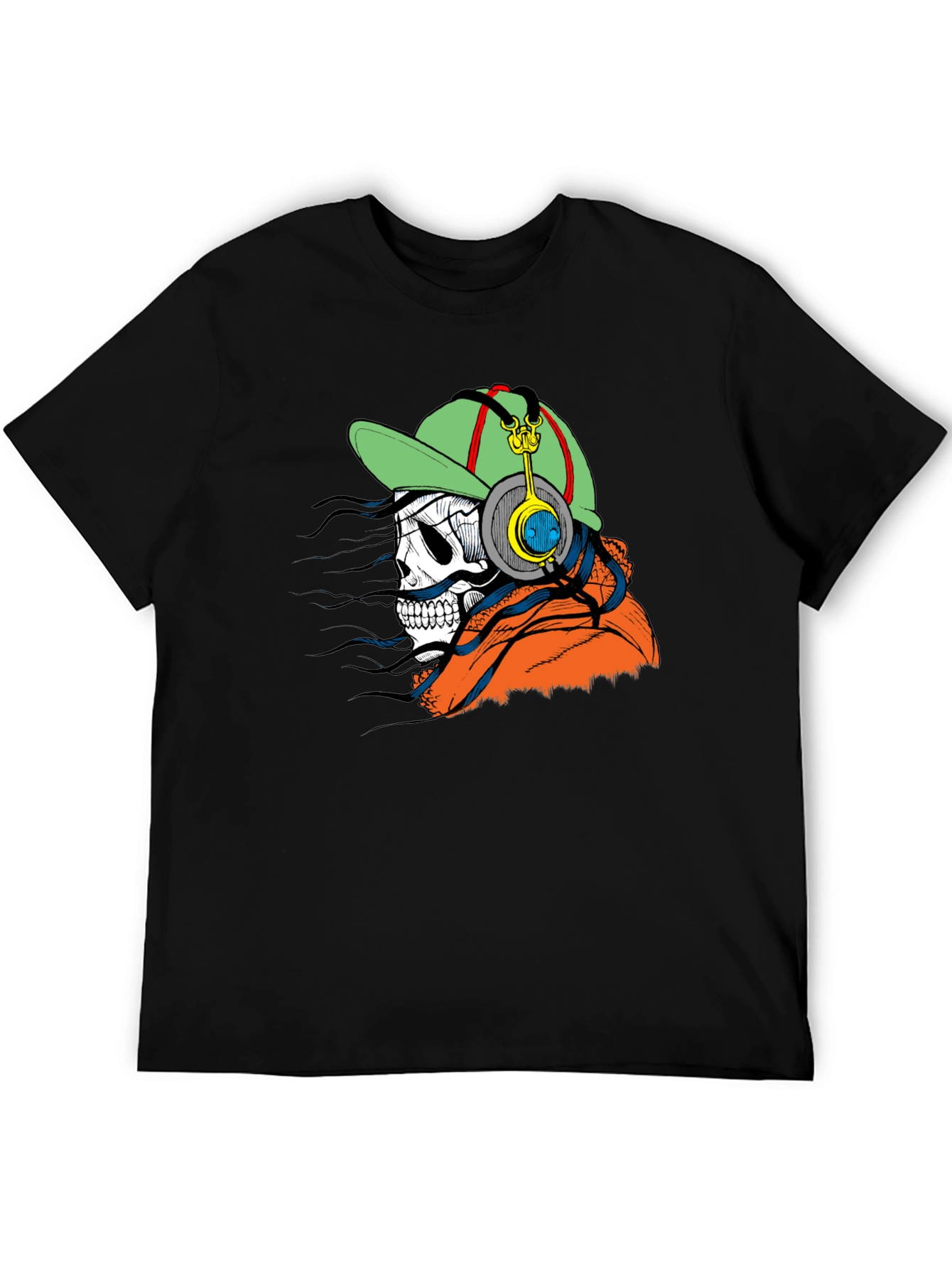 Skull with Headphones Graphic Tee - Cool & Edgy