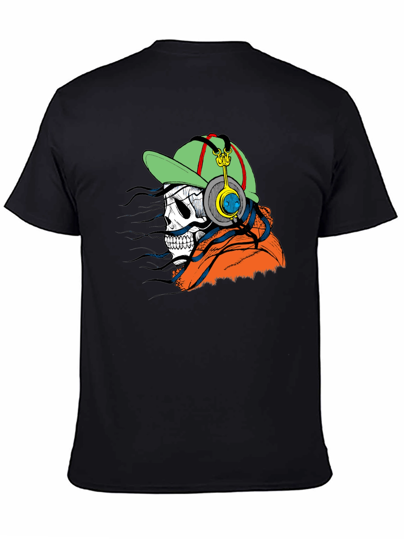 Skull with Headphones Graphic Tee - Cool & Edgy