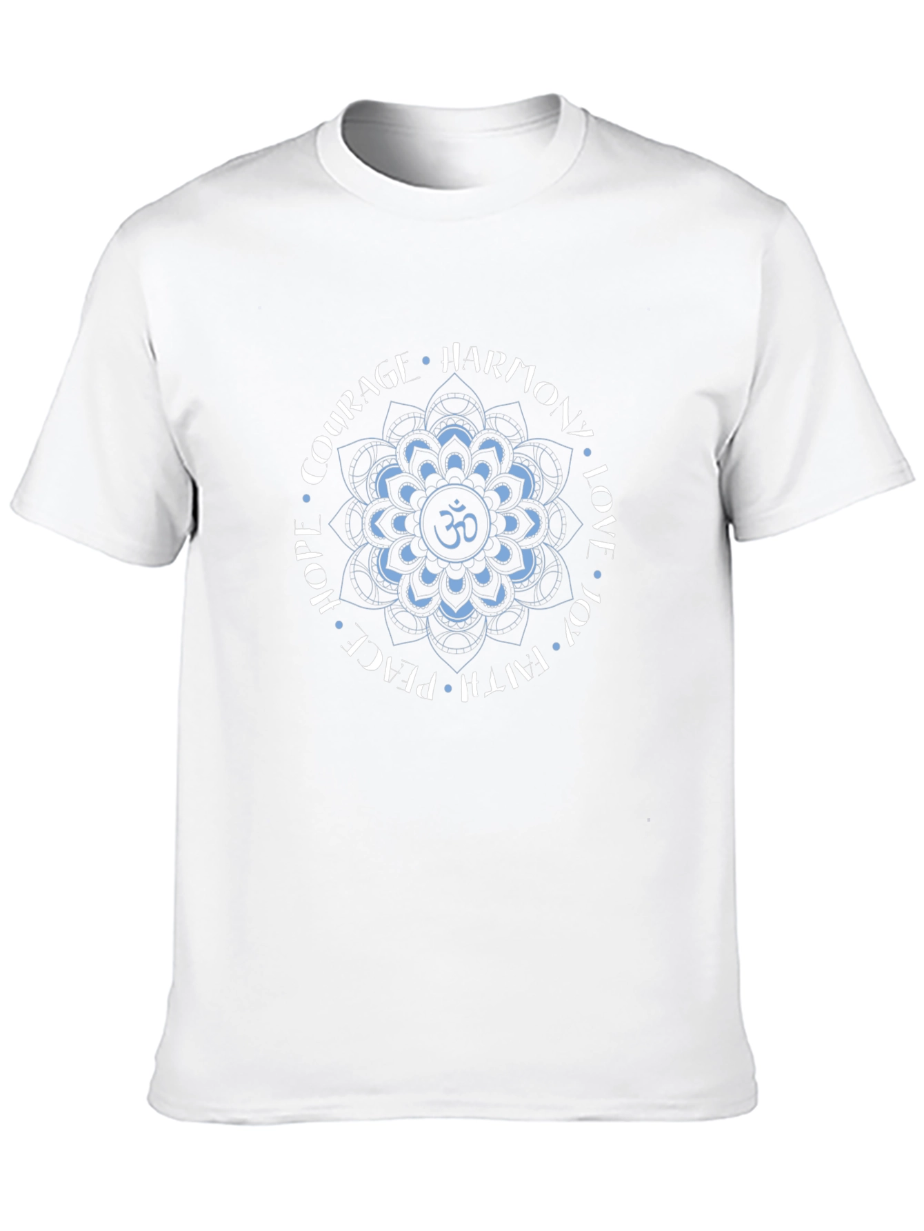 Om Mandala Black T-Shirt - Harmony Love Peace Design