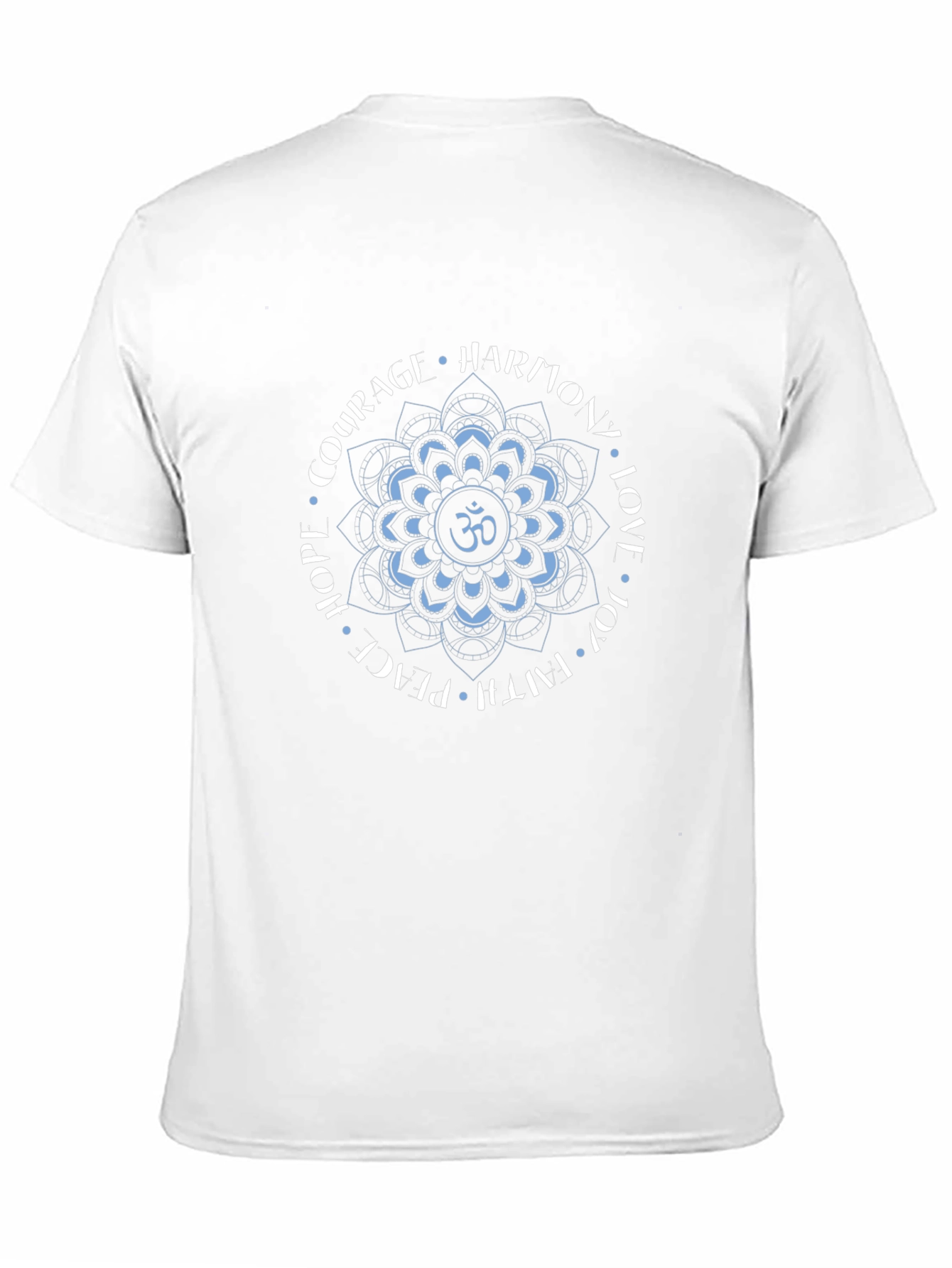 Om Mandala Black T-Shirt - Harmony Love Peace Design