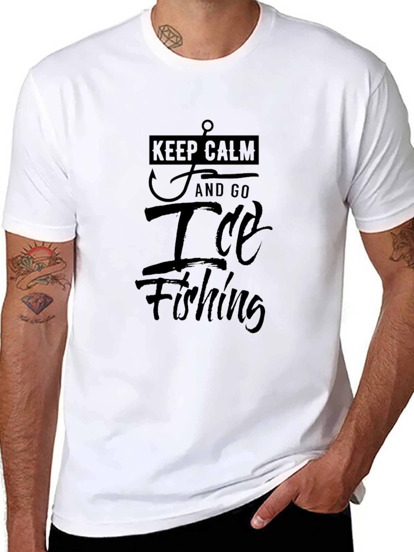 Keep Calm Ice Fishing T-Shirt - Angler Gift