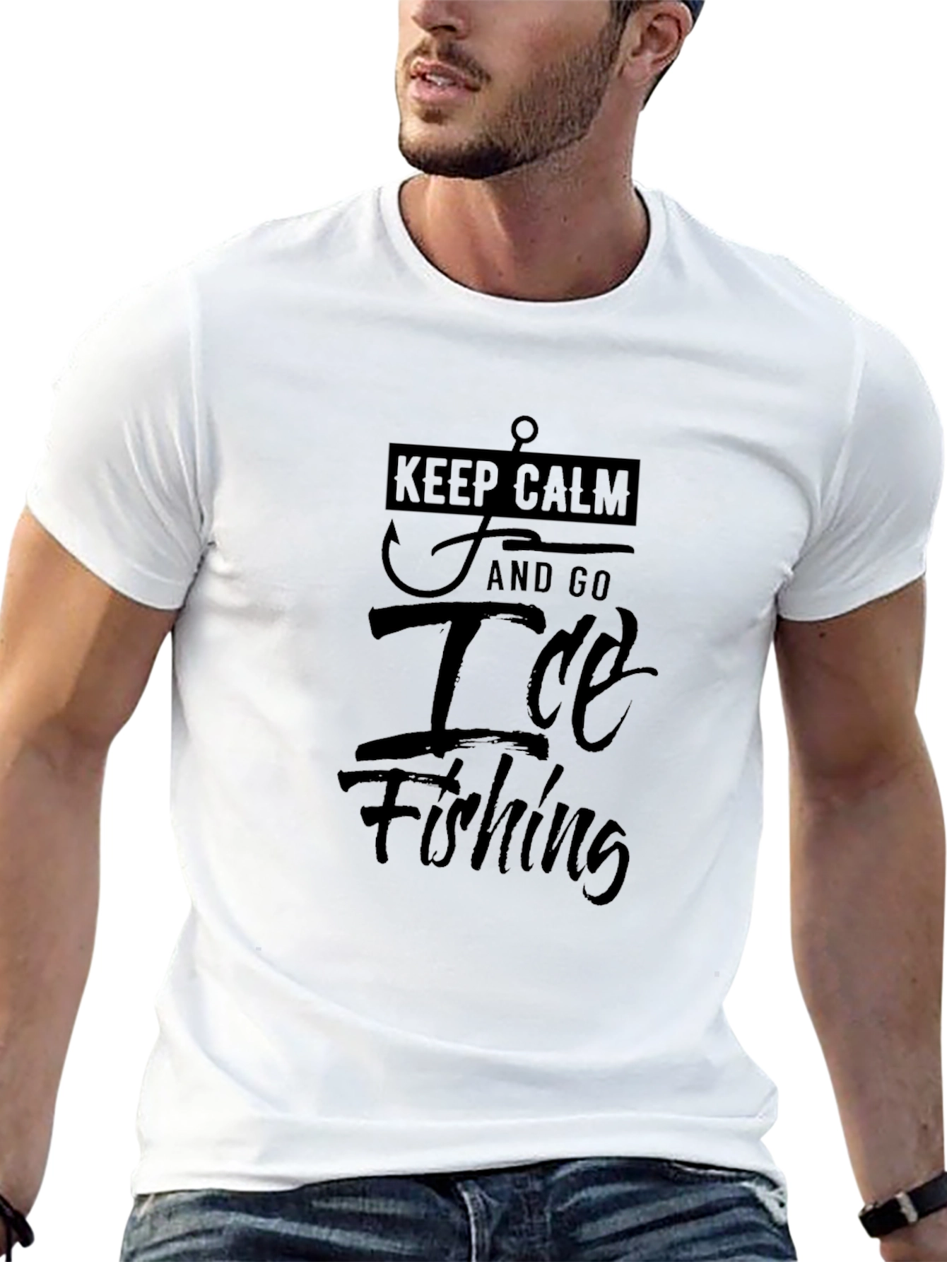 Keep Calm Ice Fishing T-Shirt - Angler Gift