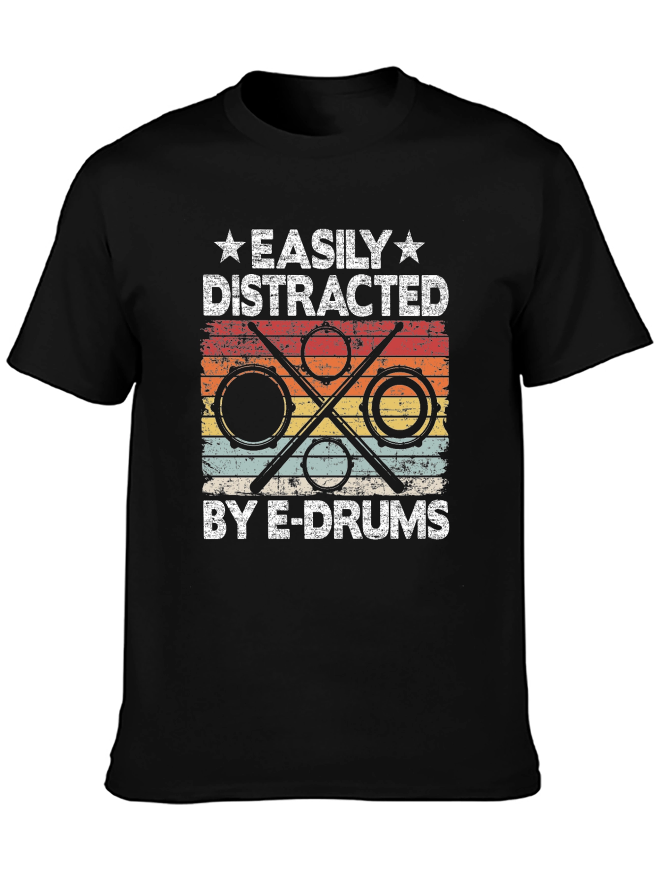 Easily Distracted By E-Drums Graphic T-Shirt