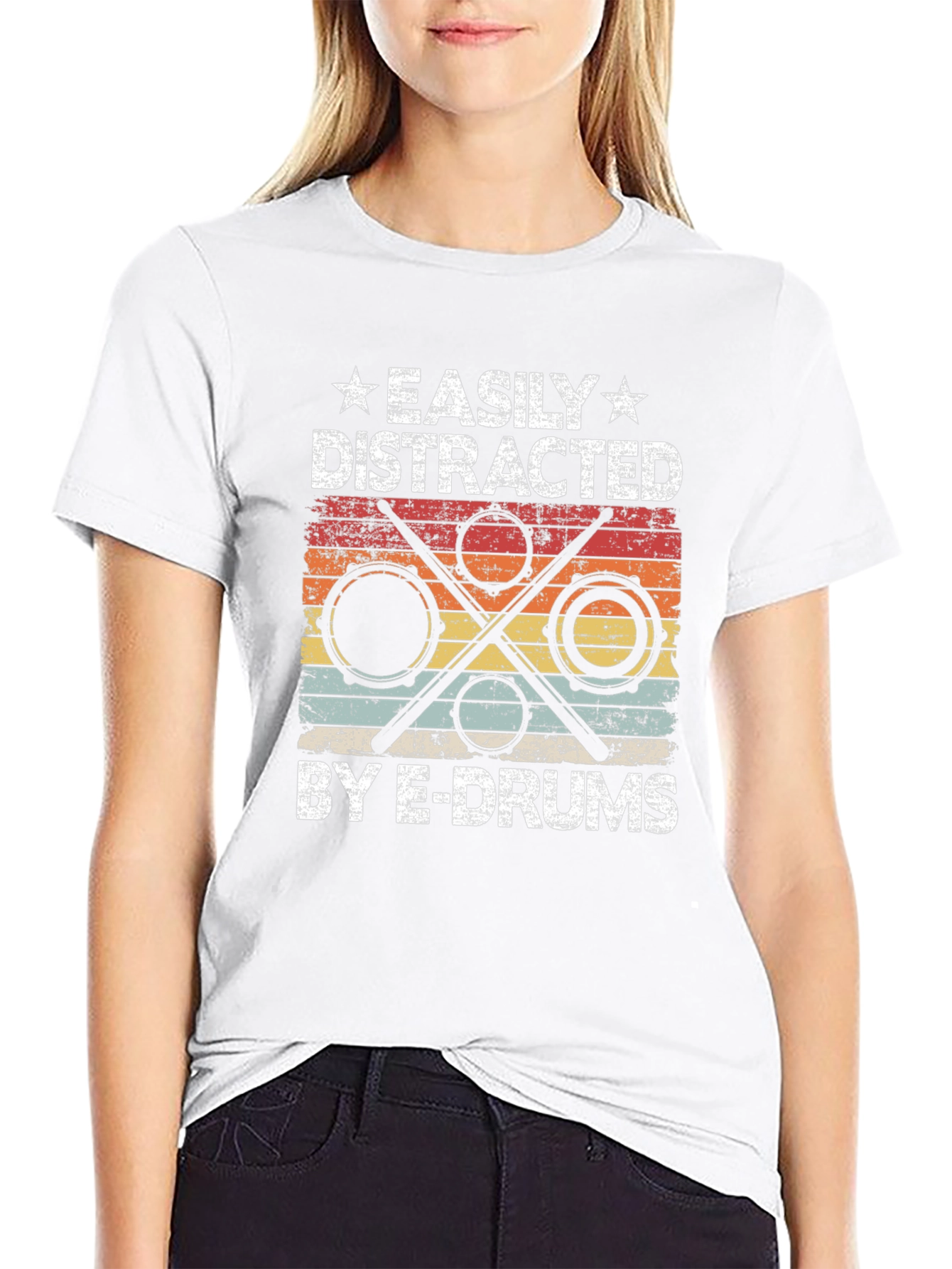 Easily Distracted By E-Drums Graphic T-Shirt