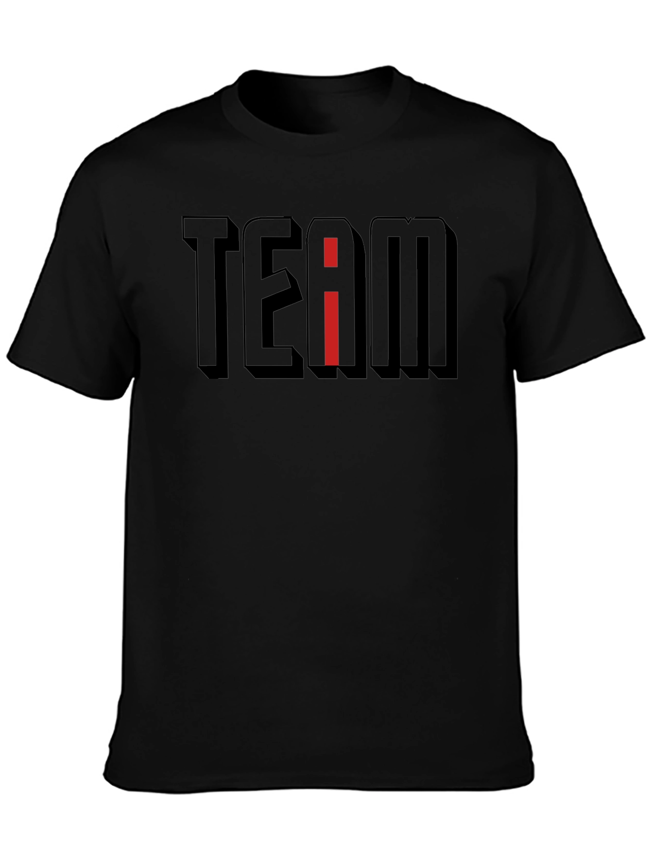 Team T-Shirt - Black Tee with Red I Accent