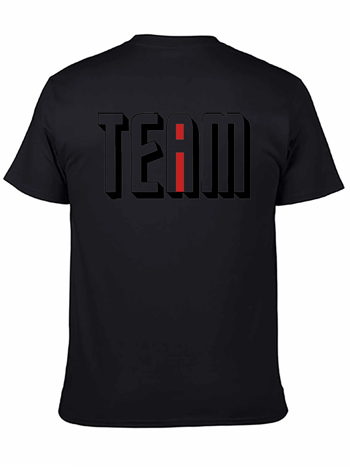 Team T-Shirt - Black Tee with Red I Accent