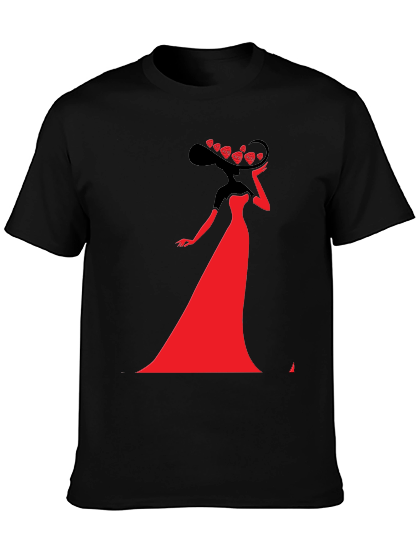Stylish Lady Graphic Tee - Black