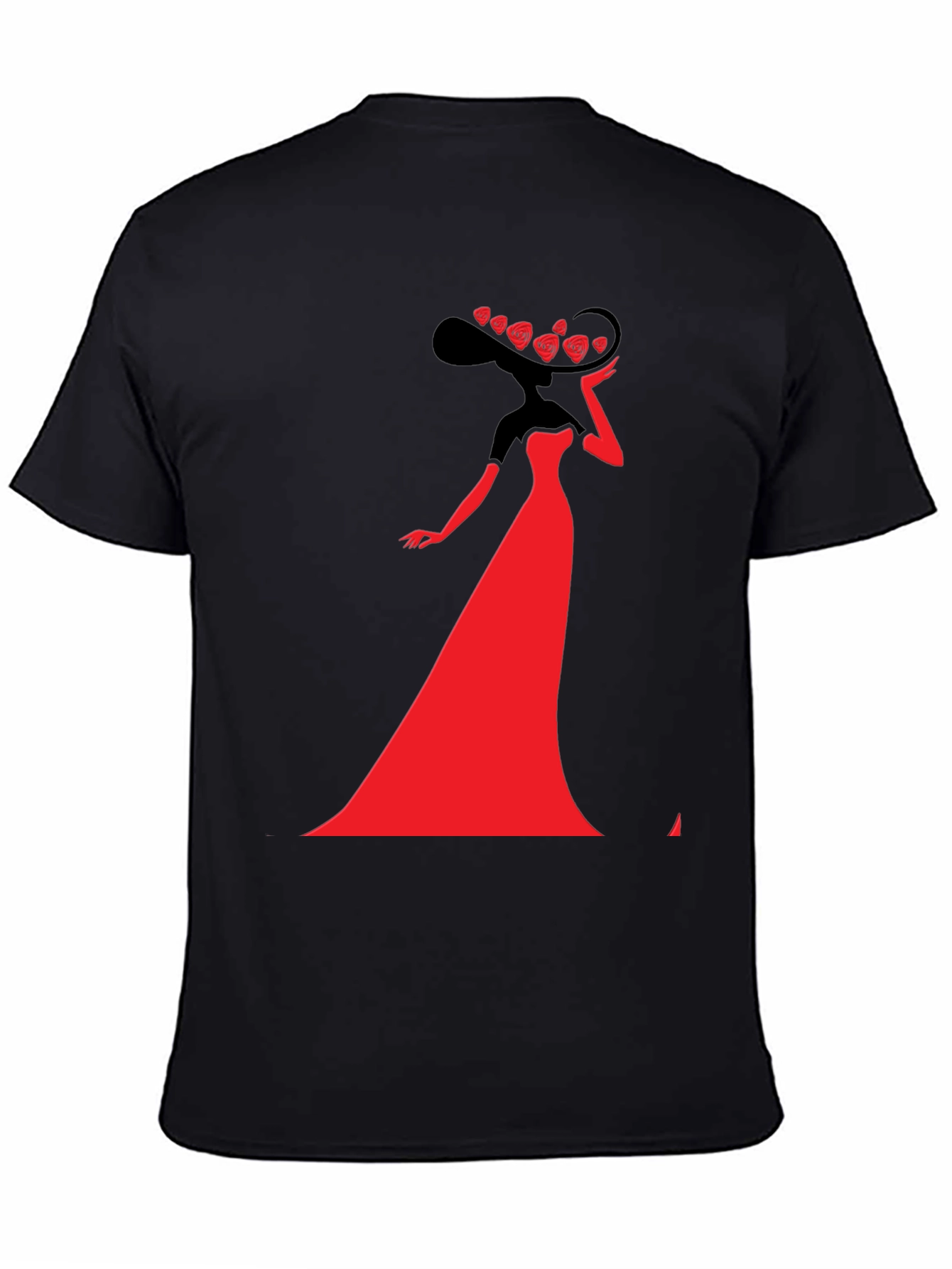 Stylish Lady Graphic Tee - Black