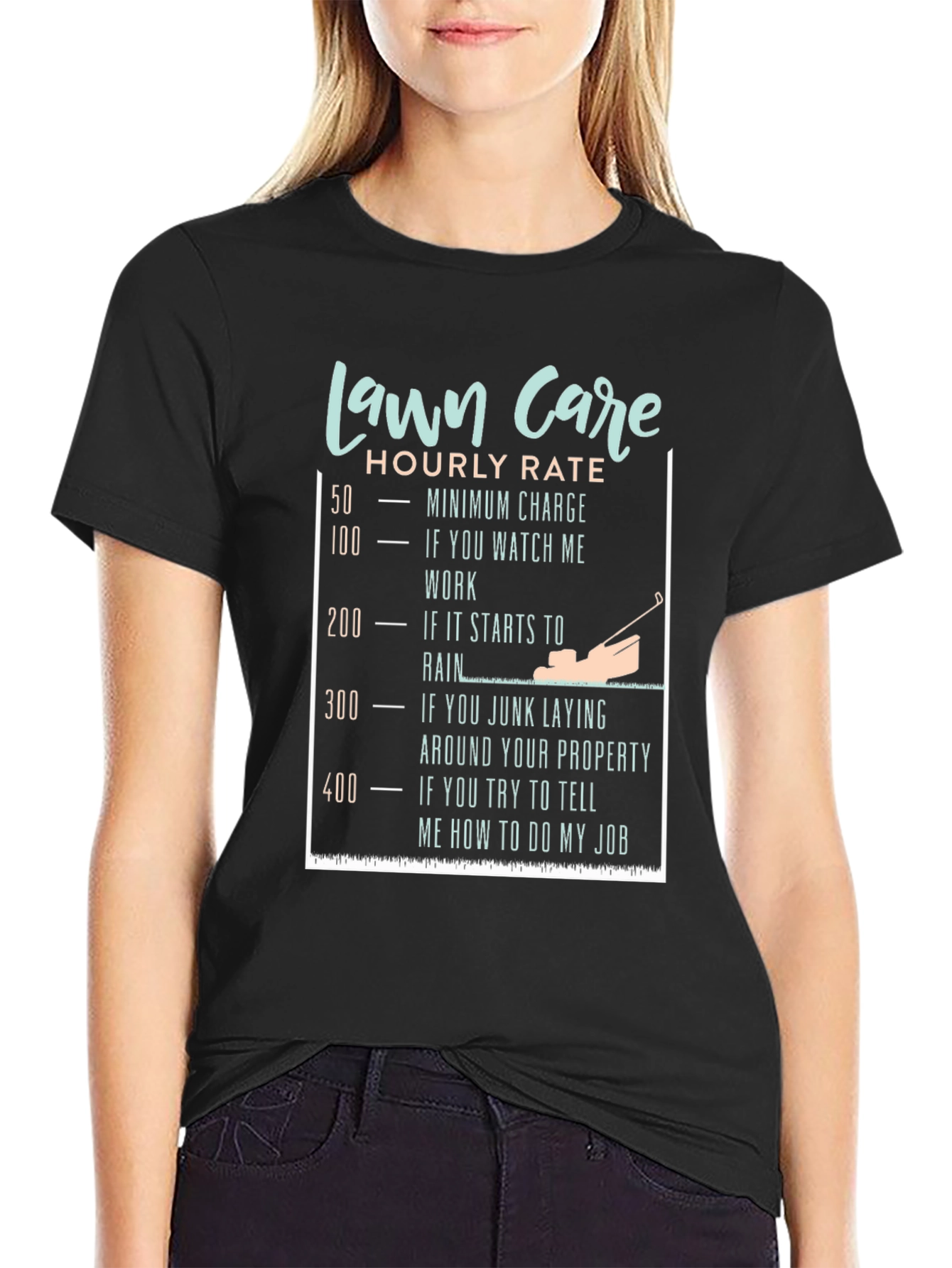 Funny Lawn Care Hourly Rate T-Shirt