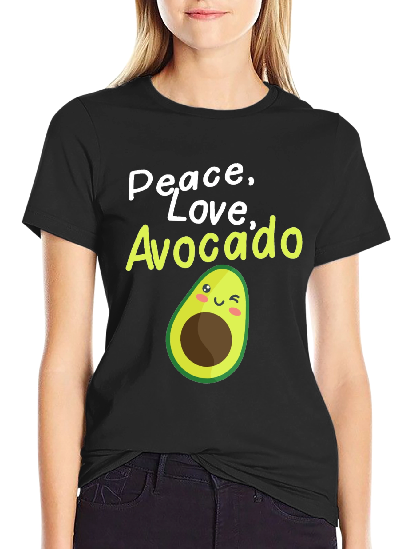 Peace Love Avocado T-Shirt - Cute Fruit Graphic Tee