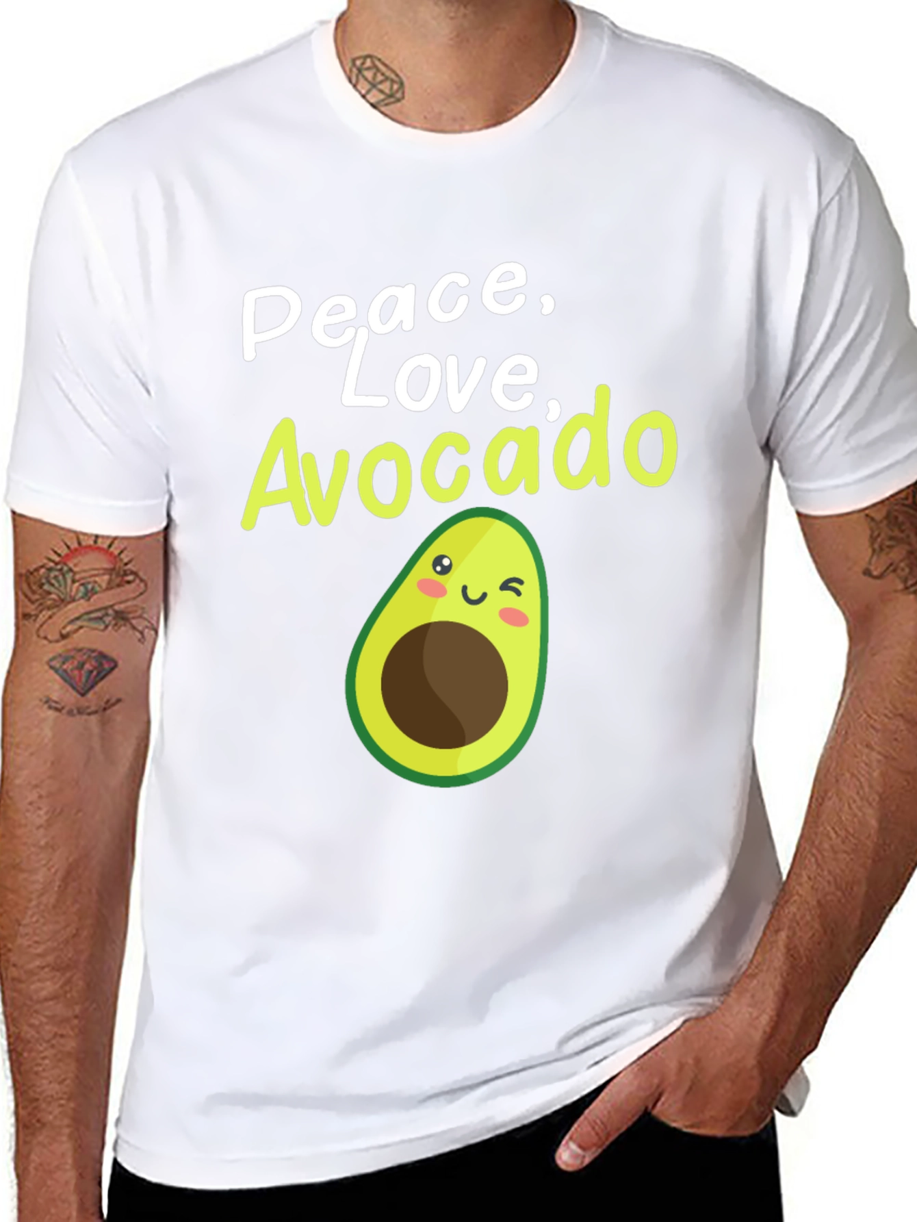 Peace Love Avocado T-Shirt - Cute Fruit Graphic Tee