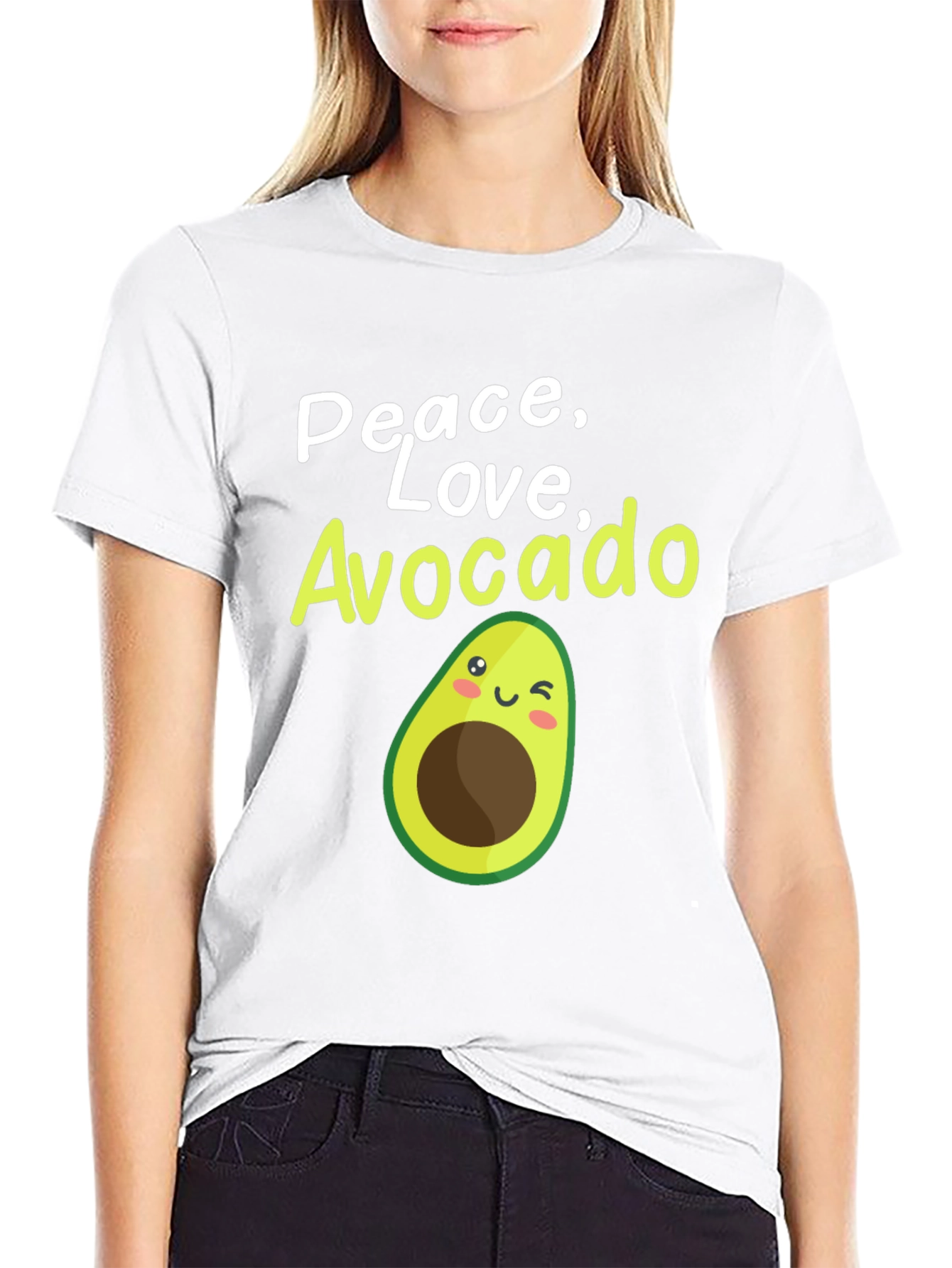 Peace Love Avocado T-Shirt - Cute Fruit Graphic Tee
