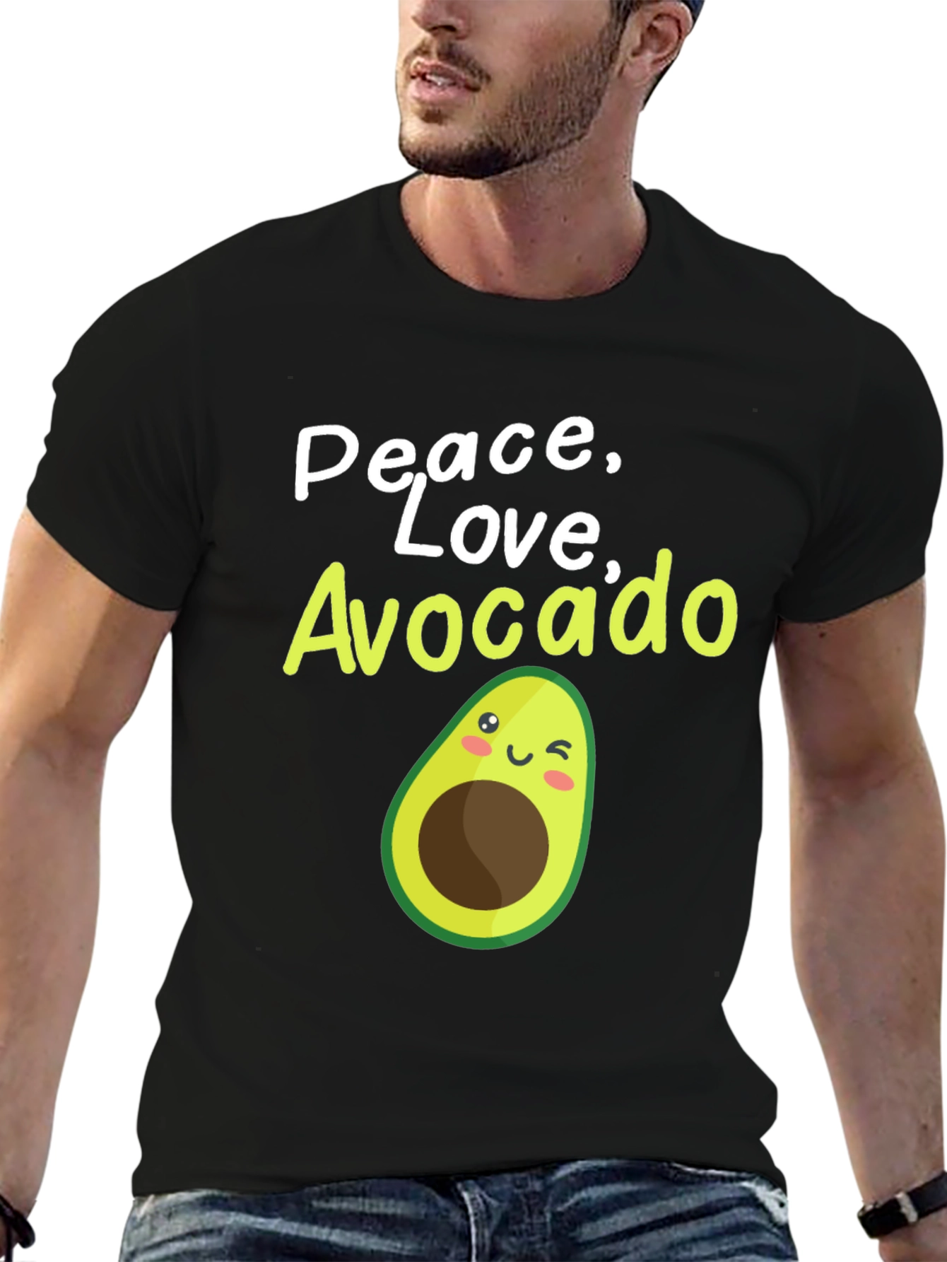 Peace Love Avocado T-Shirt - Cute Fruit Graphic Tee