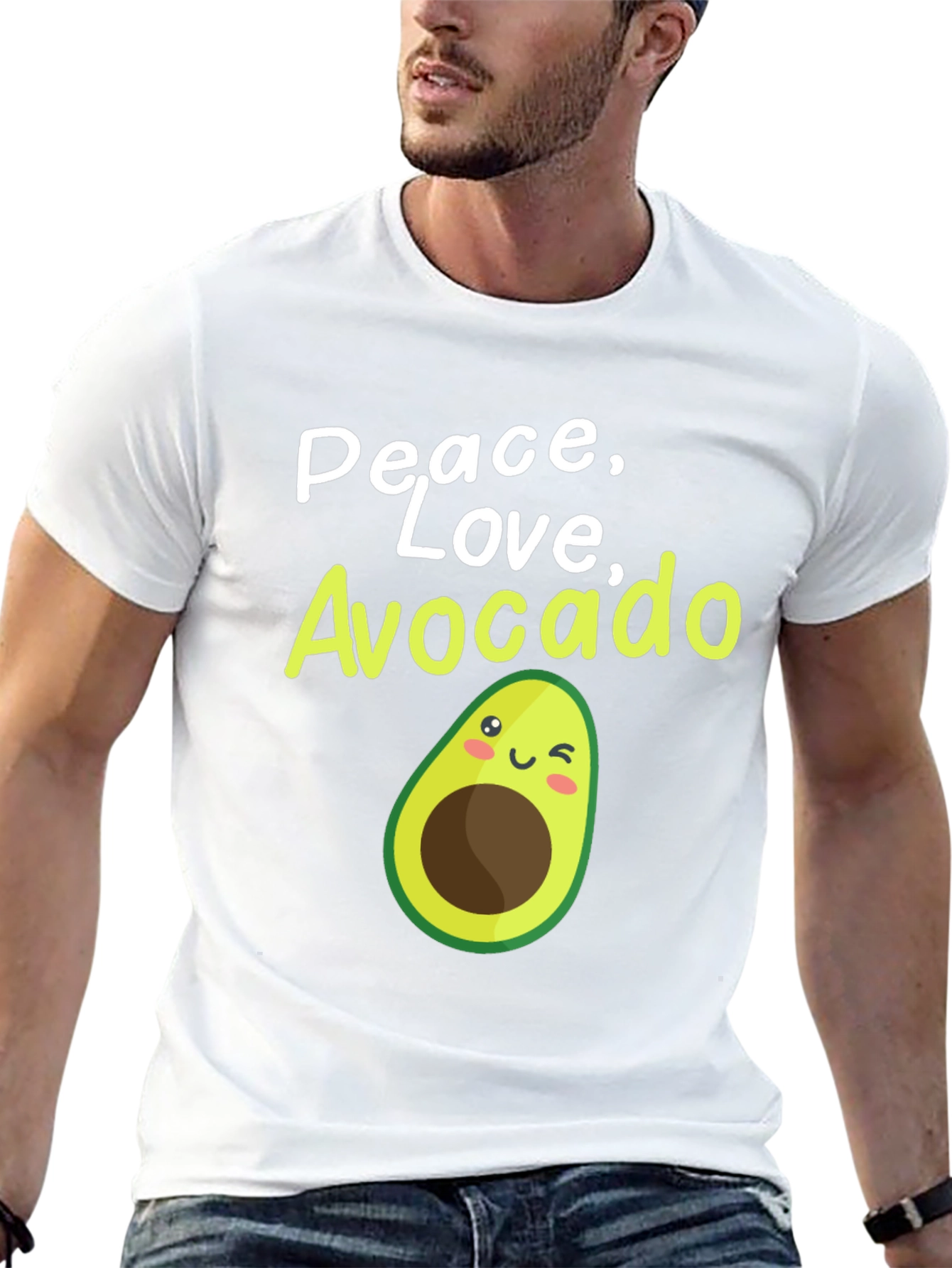 Peace Love Avocado T-Shirt - Cute Fruit Graphic Tee