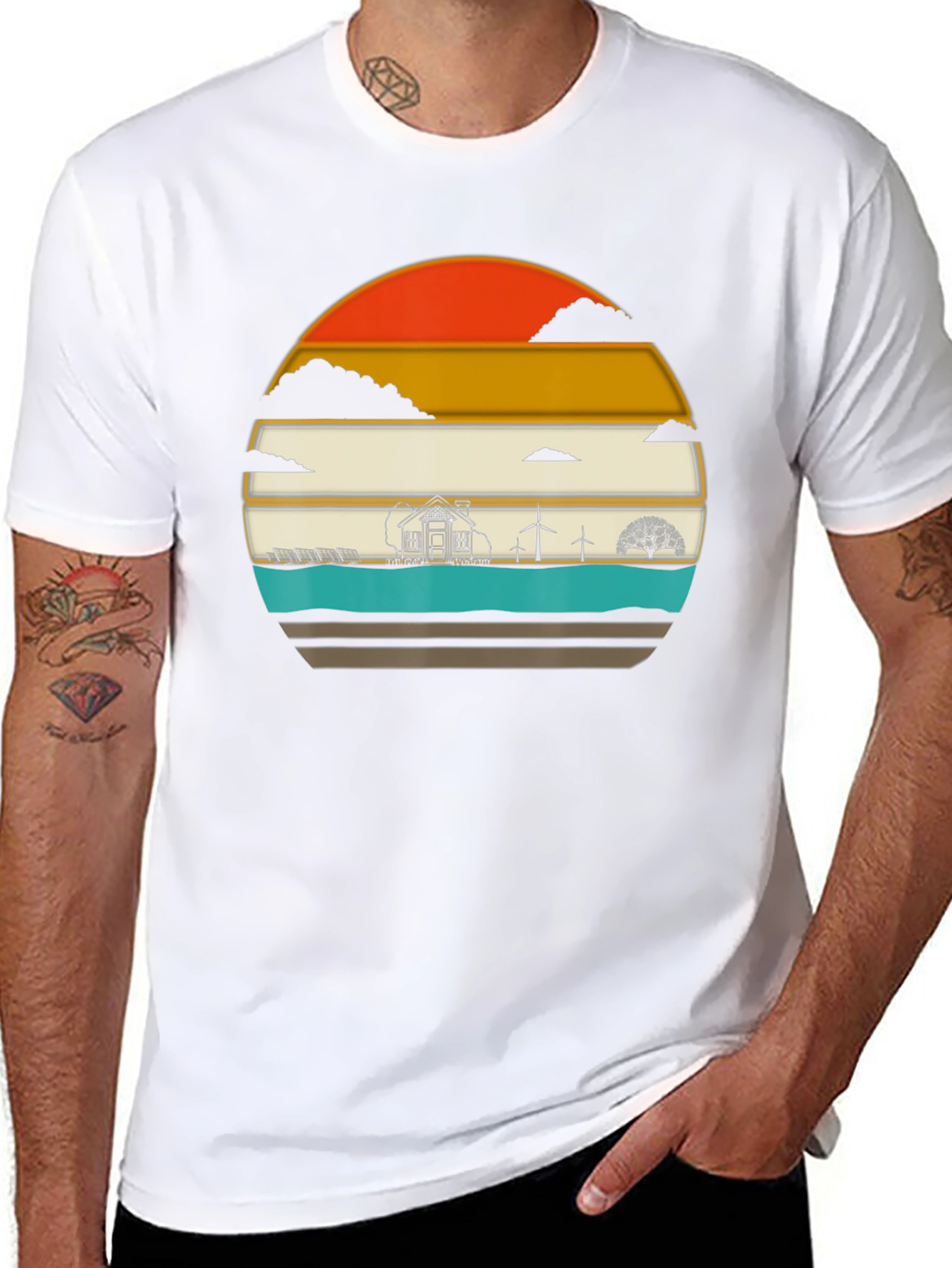 Eco-Friendly T-Shirt: Solar & Wind Power