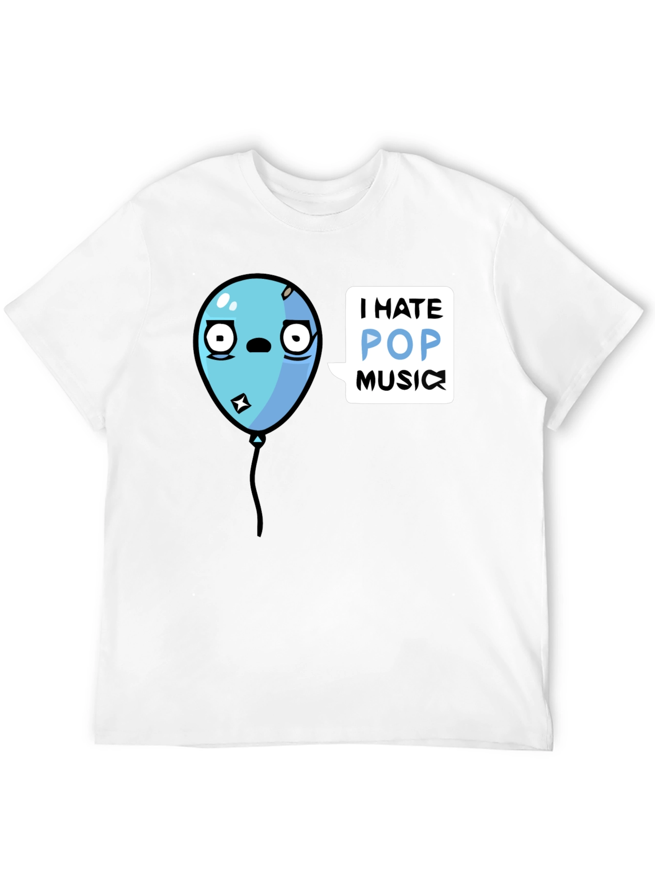 I Hate Pop Music Balloon Graphic Tee - Black