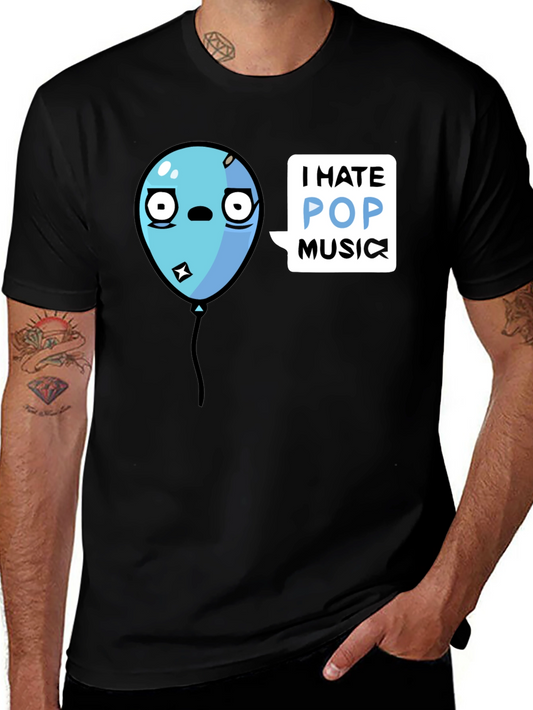 I Hate Pop Music Balloon Graphic Tee - Black