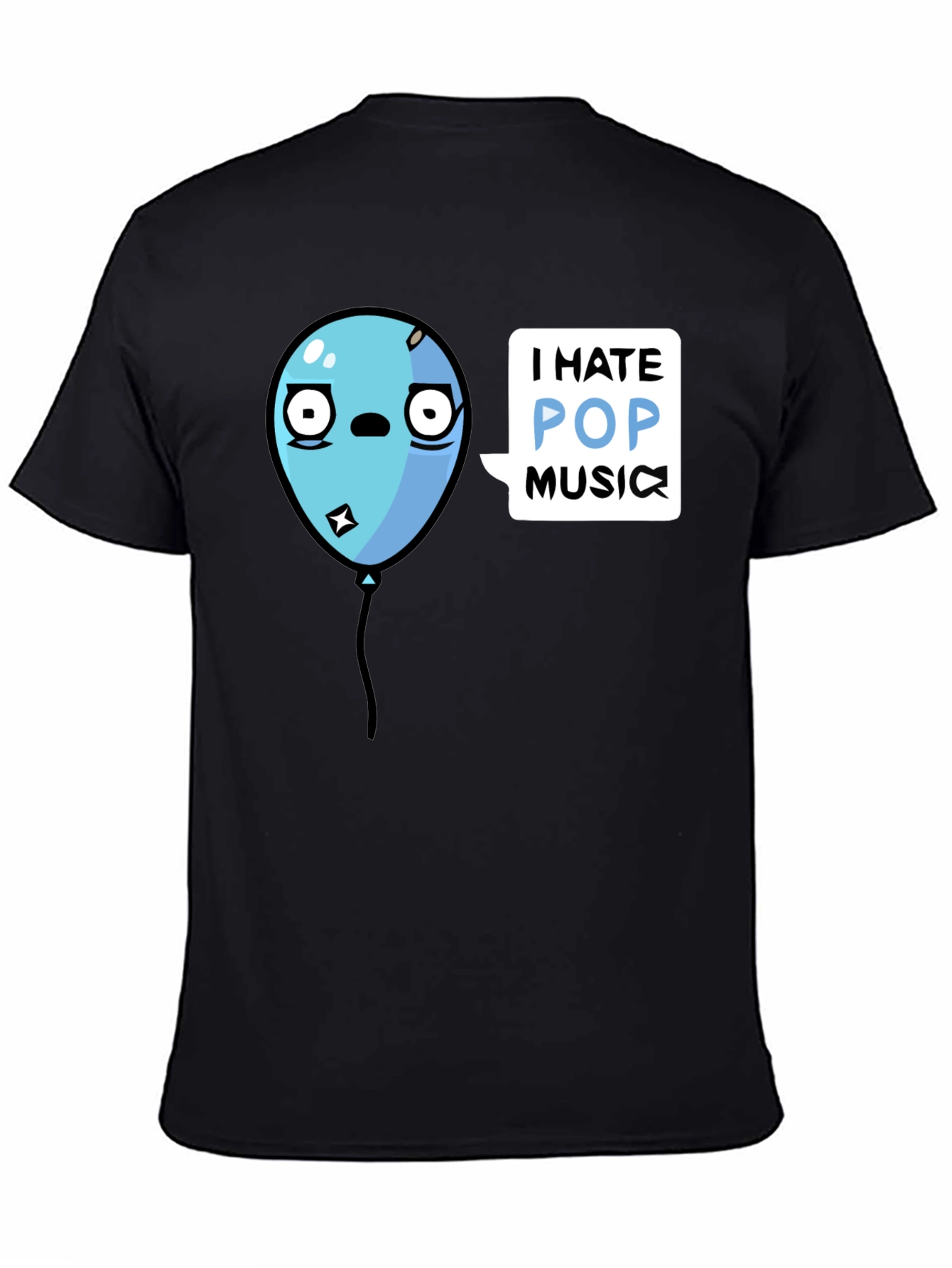 I Hate Pop Music Balloon Graphic Tee - Black