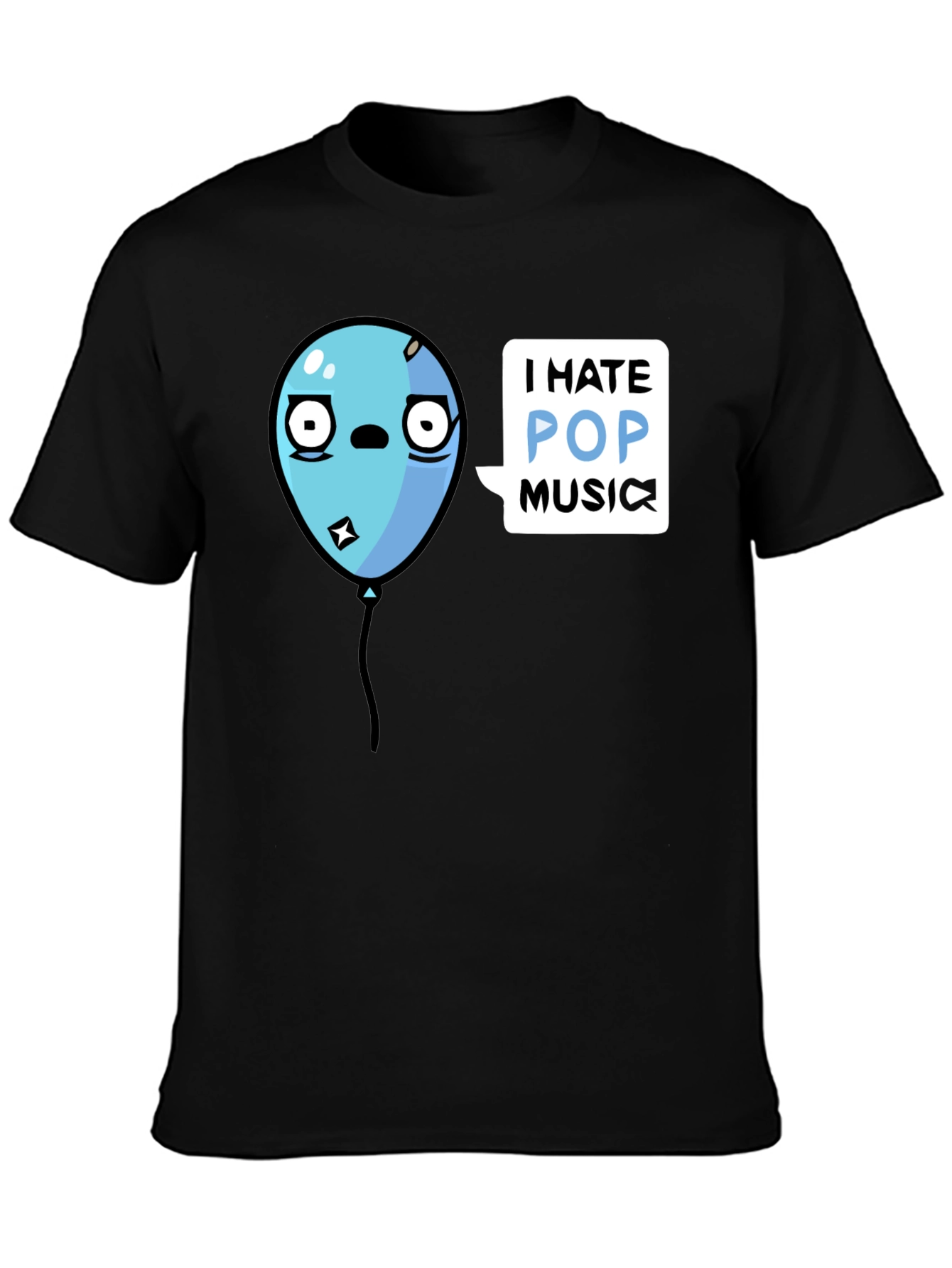 I Hate Pop Music Balloon Graphic Tee - Black