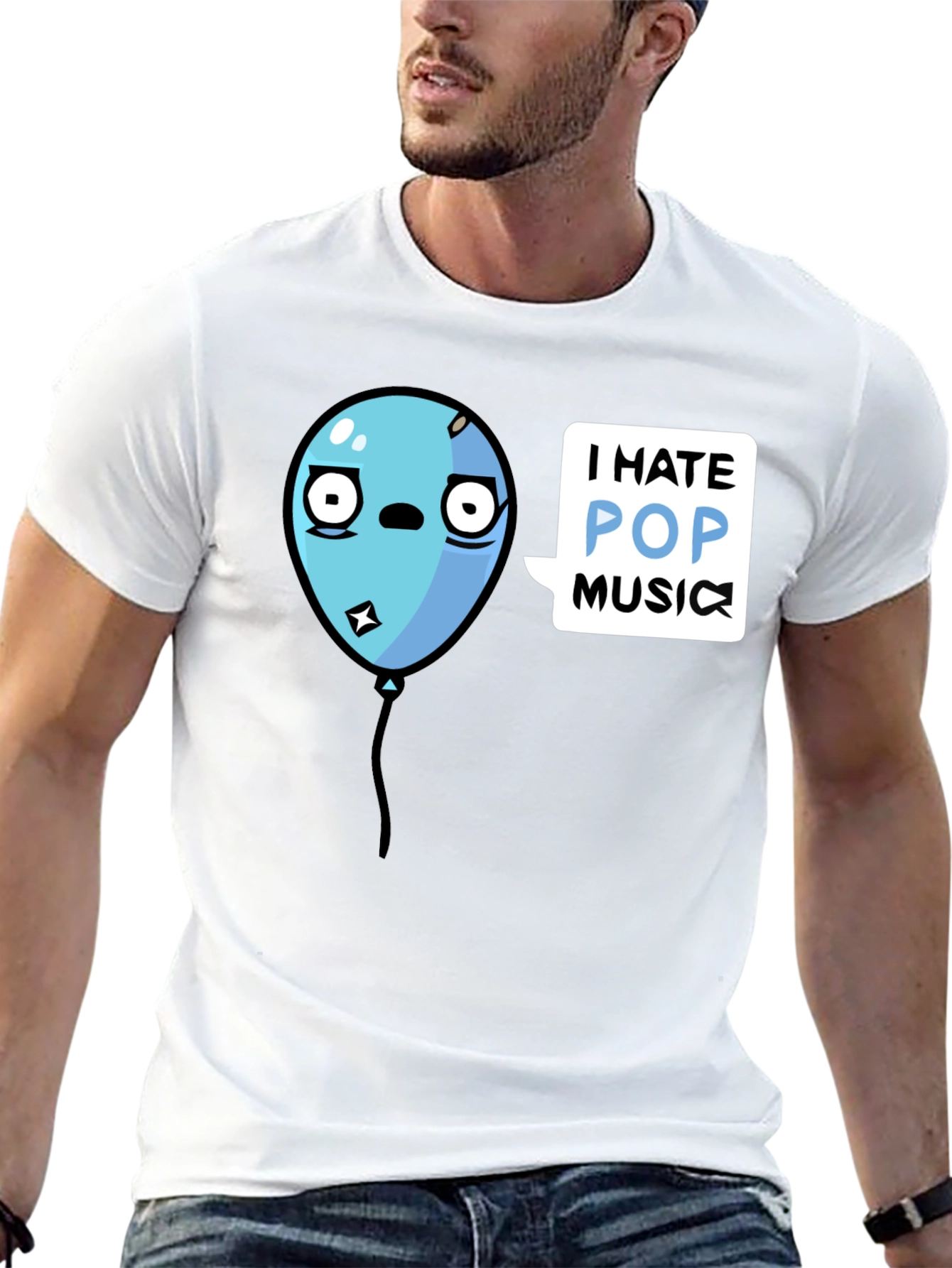 I Hate Pop Music Balloon Graphic Tee - Black